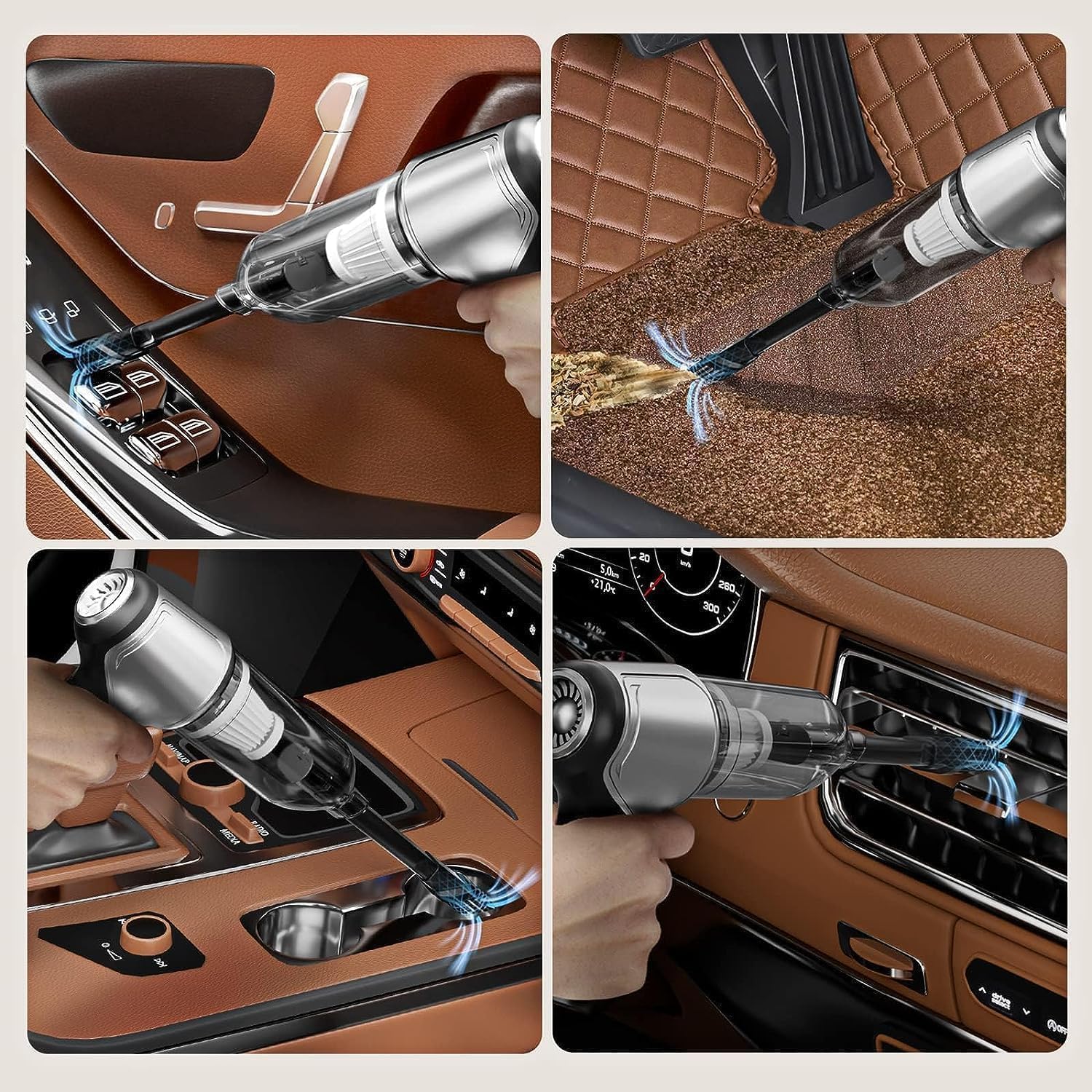 Ezvacpro Hyggevalg – Aspiradora portátil para automóvil, aspiradora inalámbrica de mano Hyggevalg para automóvil, succión fuerte de 9000 pa, para