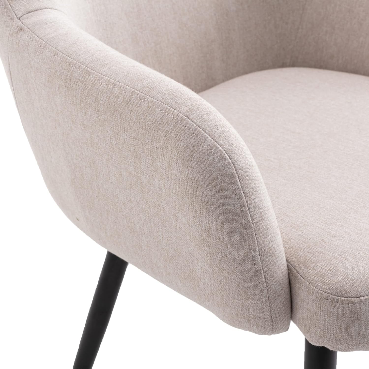 Juego de 2 sillas de comedor con brazos, silla de cocina con respaldo medio, cómoda silla tapizada, silla de ocio con patas de metal para comedor,