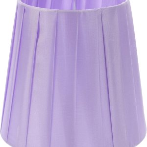 KALLORY Pantalla plisada, cubierta de luz pequeña, pantalla de tela de barril moderna para lámpara de pie de mesa (morado) KALLORY Pantalla plisada, cubierta de luz pequeña, pantalla de tela de barril moderna para lámpara de pie de mesa (morado)