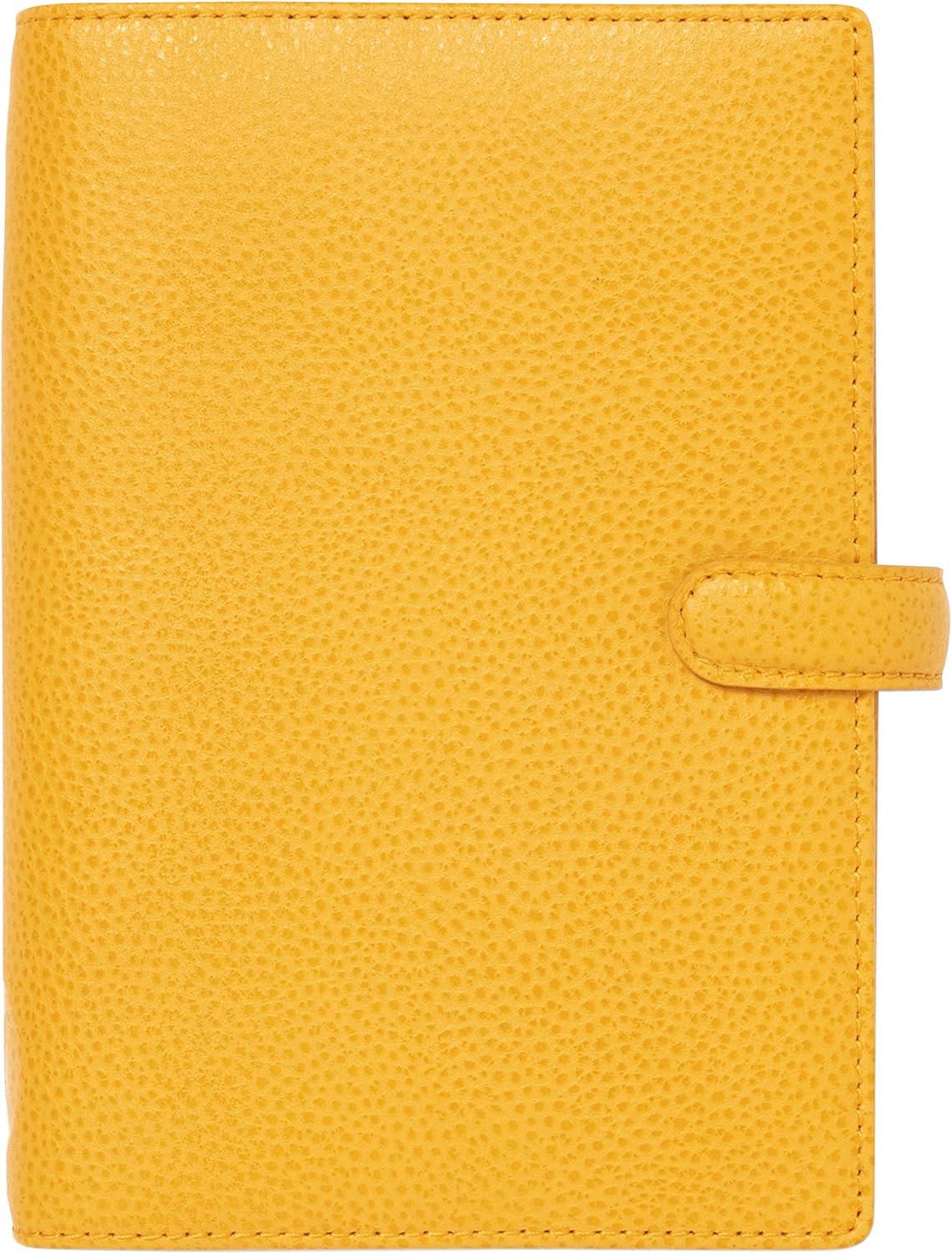 Filofax Finsbury – Organizador de tamaño personal, mostaza, cuero granulado tradicional, seis anillos, calendario semanal para ver, multilingüe,