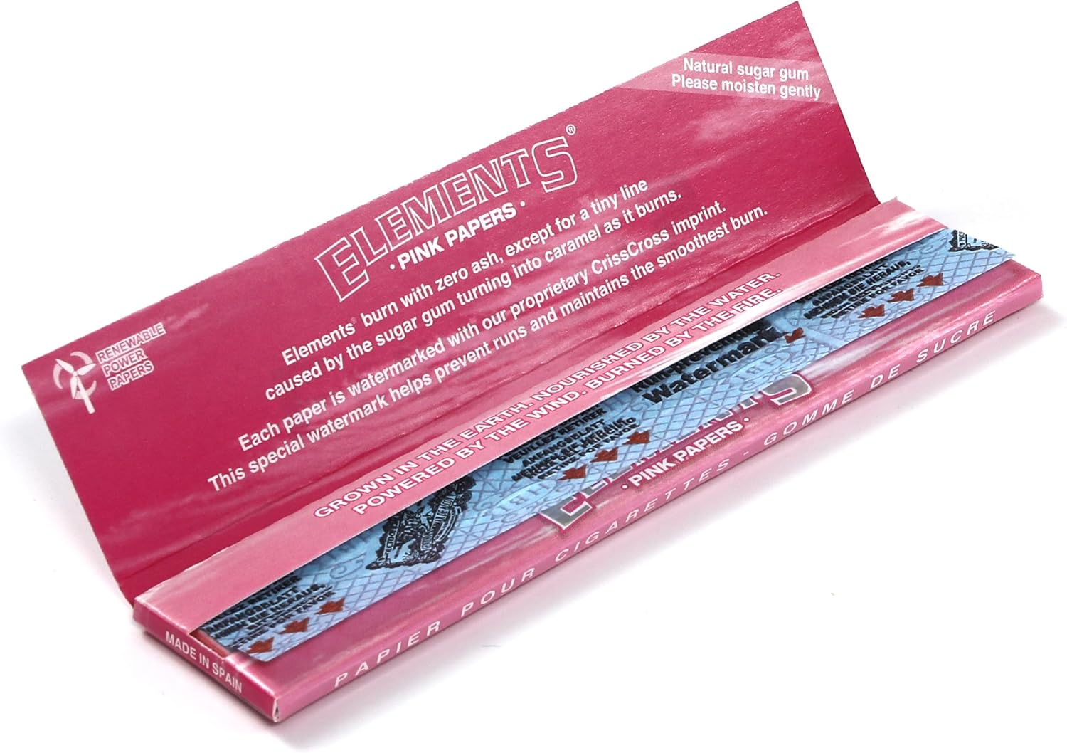 Elements Papel de liar ultra fino tamaño King Slim PINK – 5 folletos160 papeles