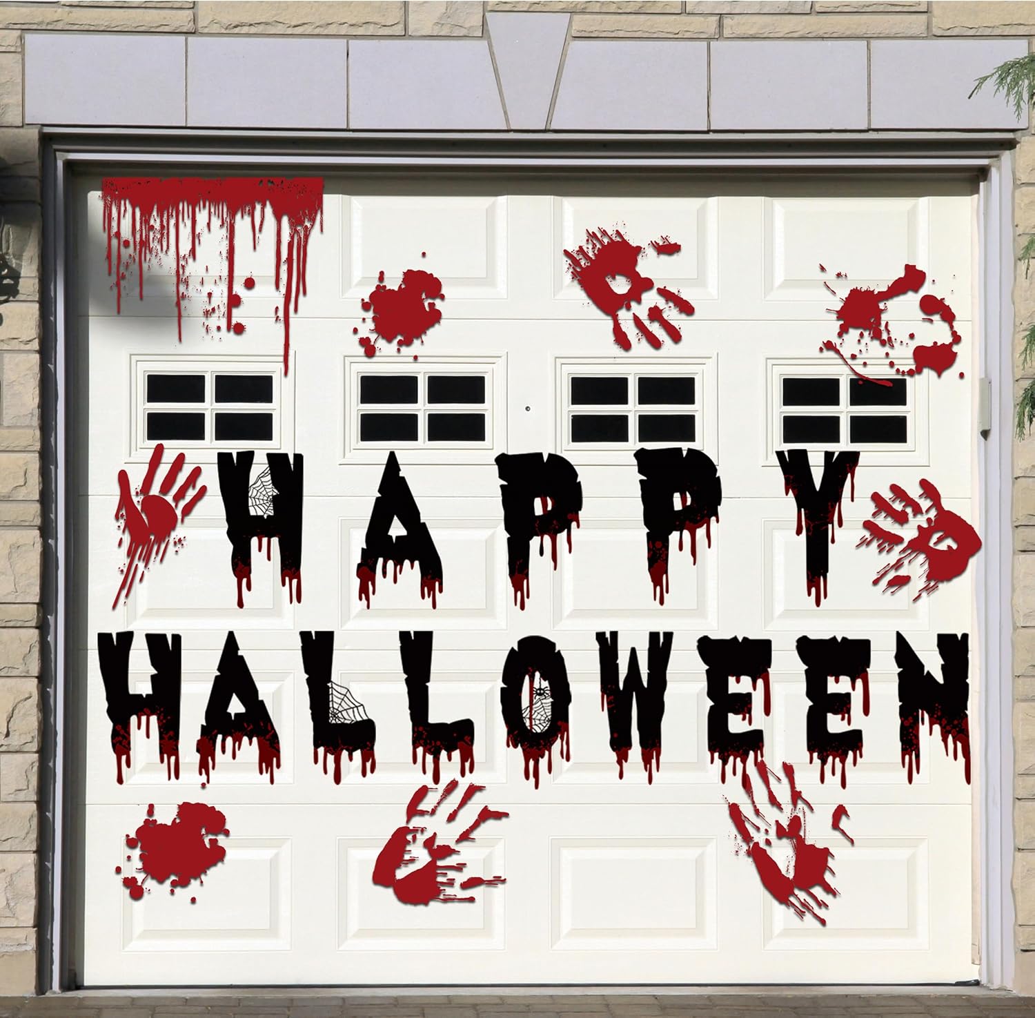 Ceenna 22 calcomanías de imanes para puerta de garaje de Halloween, decoración de puerta de garaje, calcomanías magnéticas reflectantes para