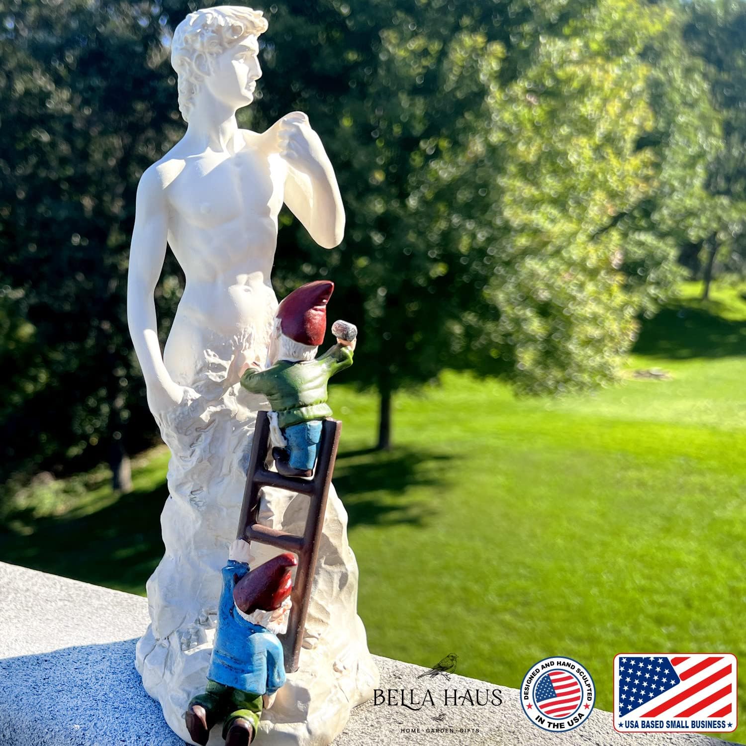 Historia del arte por gnomos  Michelangelo crea la estatua de David Garden Estatua  Poliresina 10.5 pulgadas de alto x 4 pulgadas de ancho x 4.5