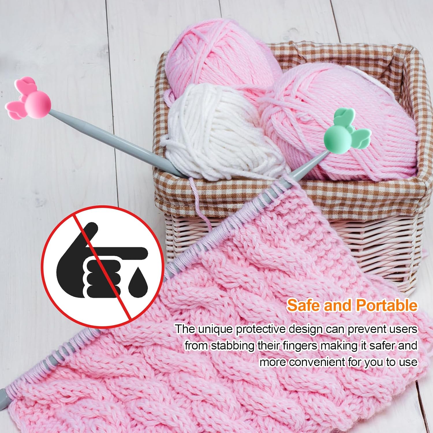 30 tapones de aguja de tejer, lindos tapones de aguja de ratón, accesorios de punto de protección de punta de aguja de EE. UU. 1.5 (0.098 in) a EE.
