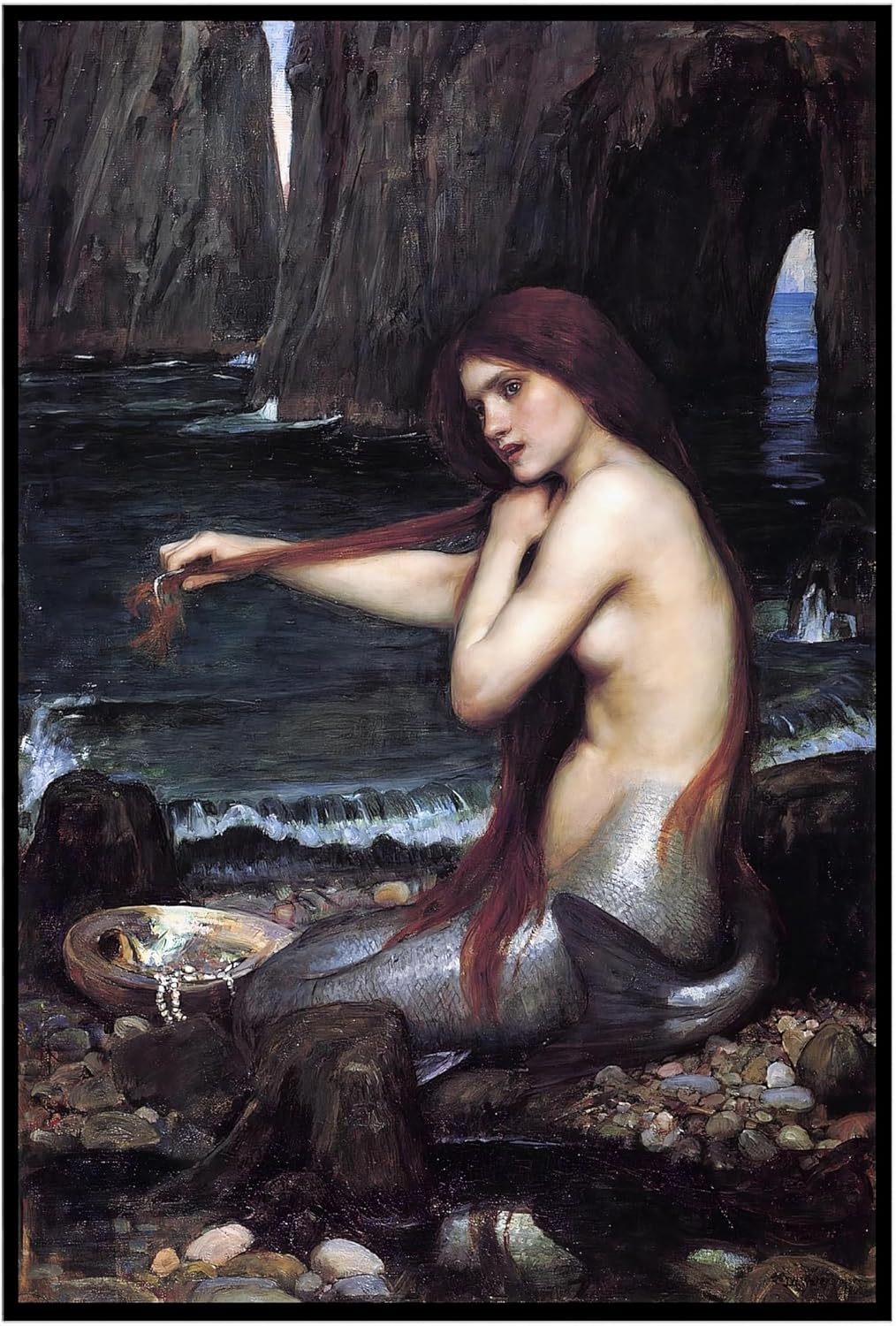 Lost Cabin A Mermaid 1900 de John William Waterhouse  Impresión sin marco  Reproducción de pinturas de obras de arte finas  Póster decorativo