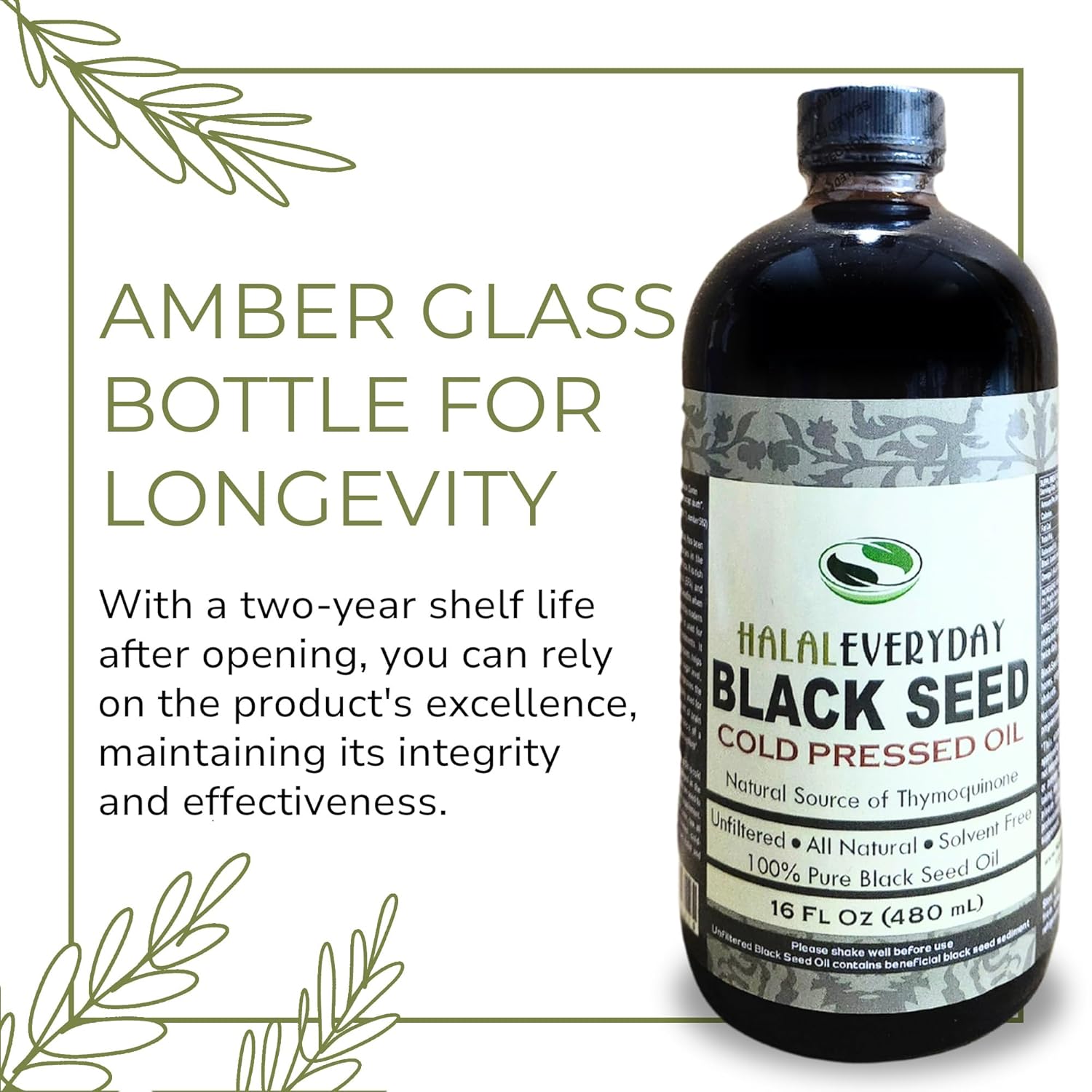 HalalEveryDay – Aceite de semilla negra prensado en frío, aceite de semillas negras para el cabello, la piel, el cuidado de las articulaciones,