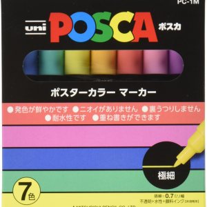 Uni Posca – Rotuladores de pintura con punta extrafina, juego de 7 colores naturales (PC-1M 7C) Uni Posca – Rotuladores de pintura con punta extrafina, juego de 7 colores naturales (PC-1M 7C)