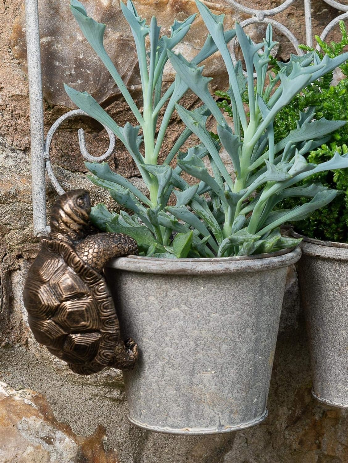 Figura de tortuga hecha a mano para macetas, adorno decorativo para patio, figura de maceta de flores