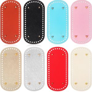 8 piezas de piel sintética, bolsa de ganchillo ovalada para tejer, para hacer manualidades, bolsa de ganchillo, bolsa de hombro y fabricación de 8 piezas de piel sintética, bolsa de ganchillo ovalada para tejer, para hacer manualidades, bolsa de ganchillo, bolsa de hombro y fabricación de