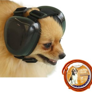 Orejeras para perros para protección contra el ruido y cuello calmante, talla M, son demasiado grandes para chiguaguas, ansiedad del perro, Orejeras para perros para protección contra el ruido y cuello calmante, talla M, son demasiado grandes para chiguaguas, ansiedad del perro,