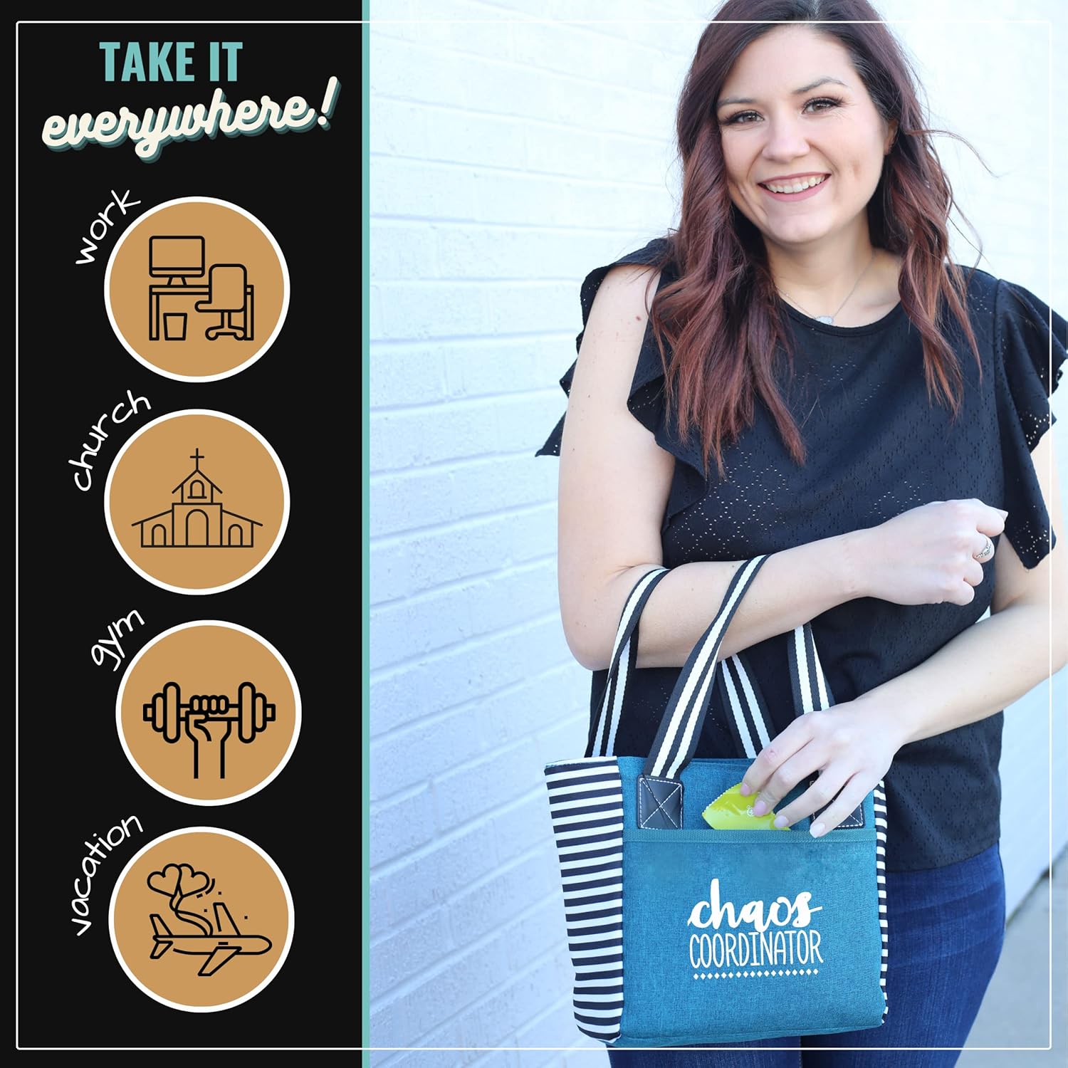 Brooke & Jess Designs Lindas bolsas de almuerzo para mujer  Bolsa de almuerzo aislada para el trabajo  Gran idea de regalo para enfermera,
