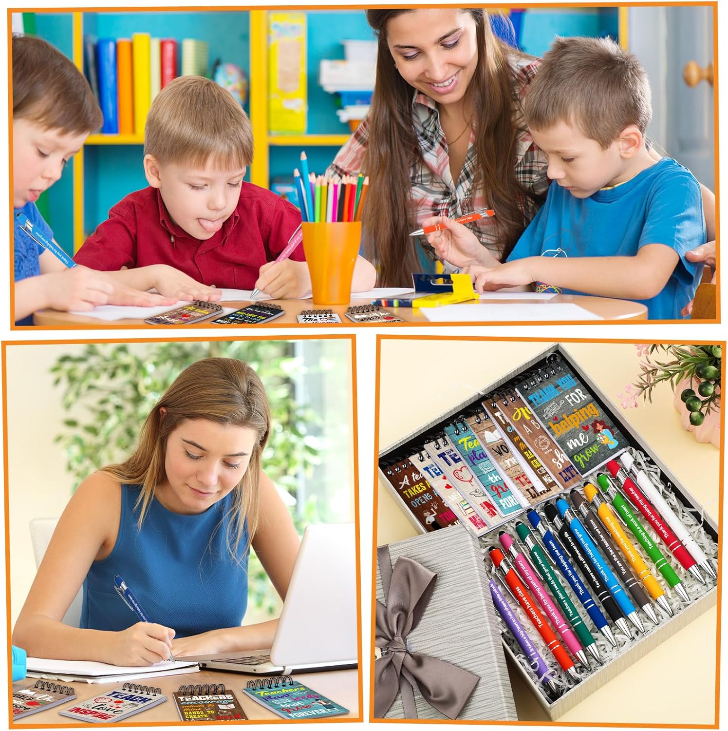 Juego de 72 piezas de regalos de agradecimiento para profesores, bolígrafos para profesores, cuadernos motivacionales, blocs de notas inspiradores,