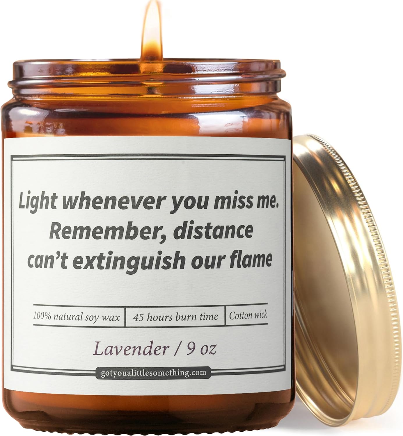 Light Whenever You Miss Me – Vela perfumada de lavanda hecha con 100% cera de soja regalos I Miss You para relaciones de larga distancia parejas,