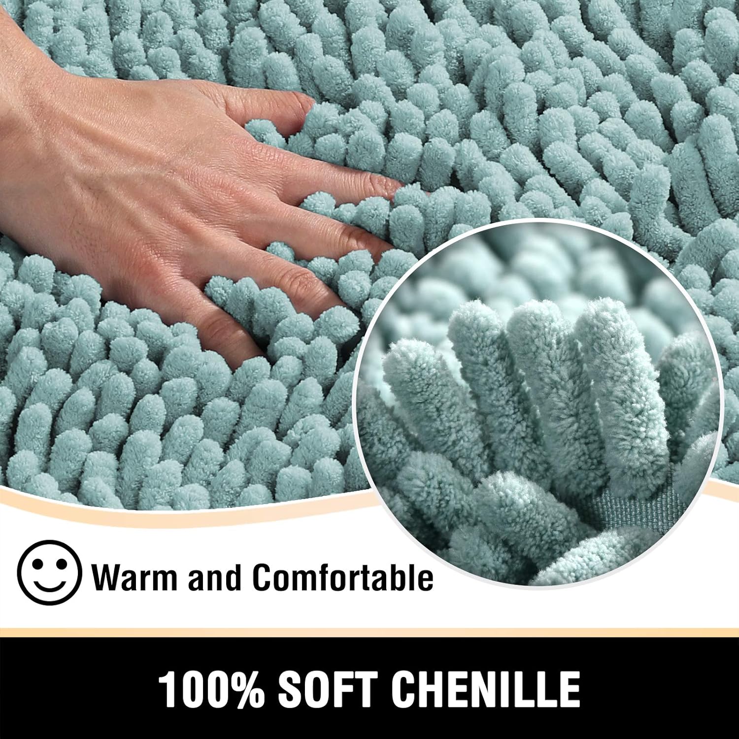 Alfombras de baño Tapetes para baño antideslizante de chenilla de lujo alfombra de baño alfombra extra suave y absorbente Tapetes peludos lavables