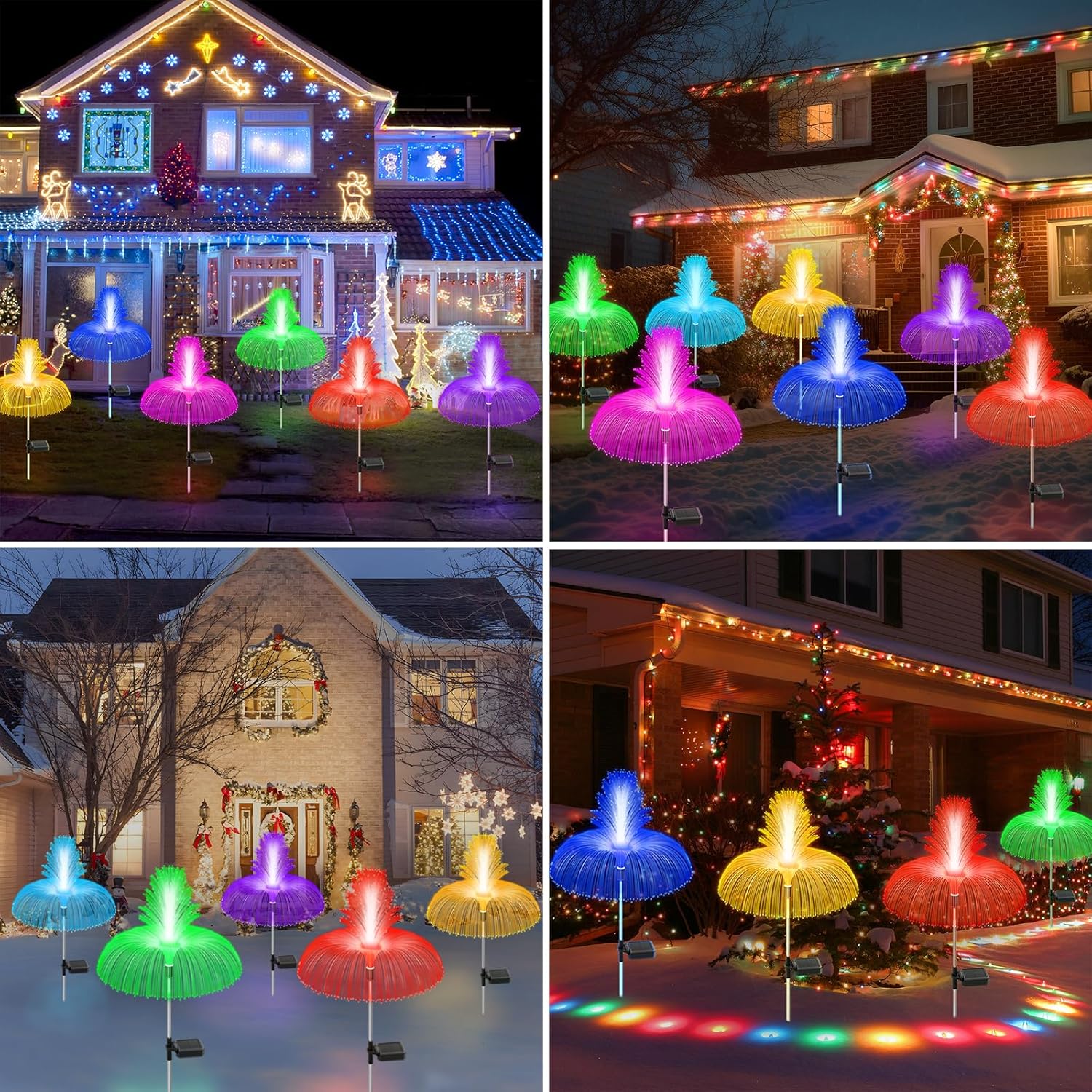 Luces solares de jardín para decoración exterior, 7 colores cambiantes, luces solares para patio para camino, pasarela, patio, fiesta, festival,