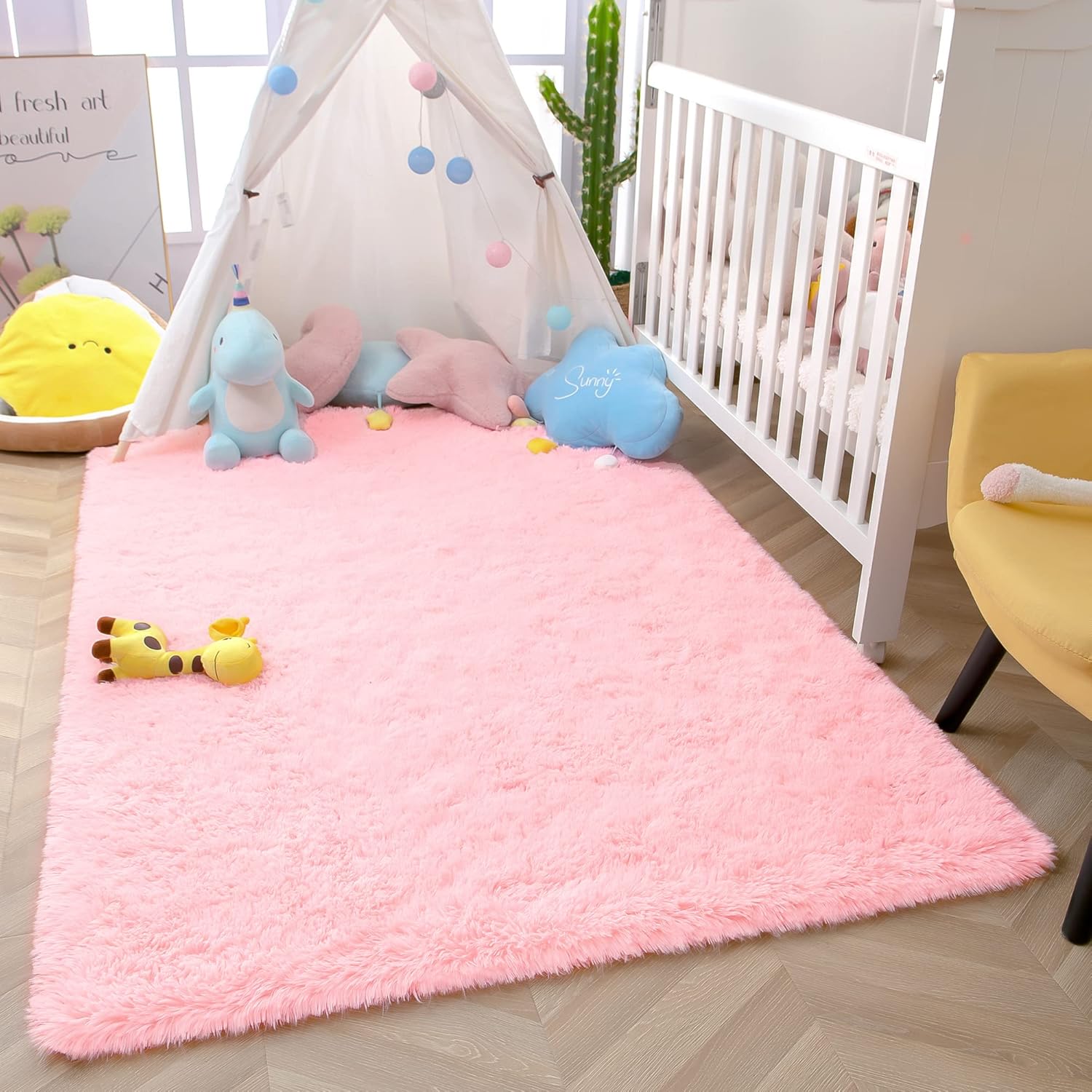 Rostyle – Alfombras suaves y esponjosas para el dormitorio, sala de estar, alfombras peludas, alfombra de Navidad para niñas, niños, alfombras