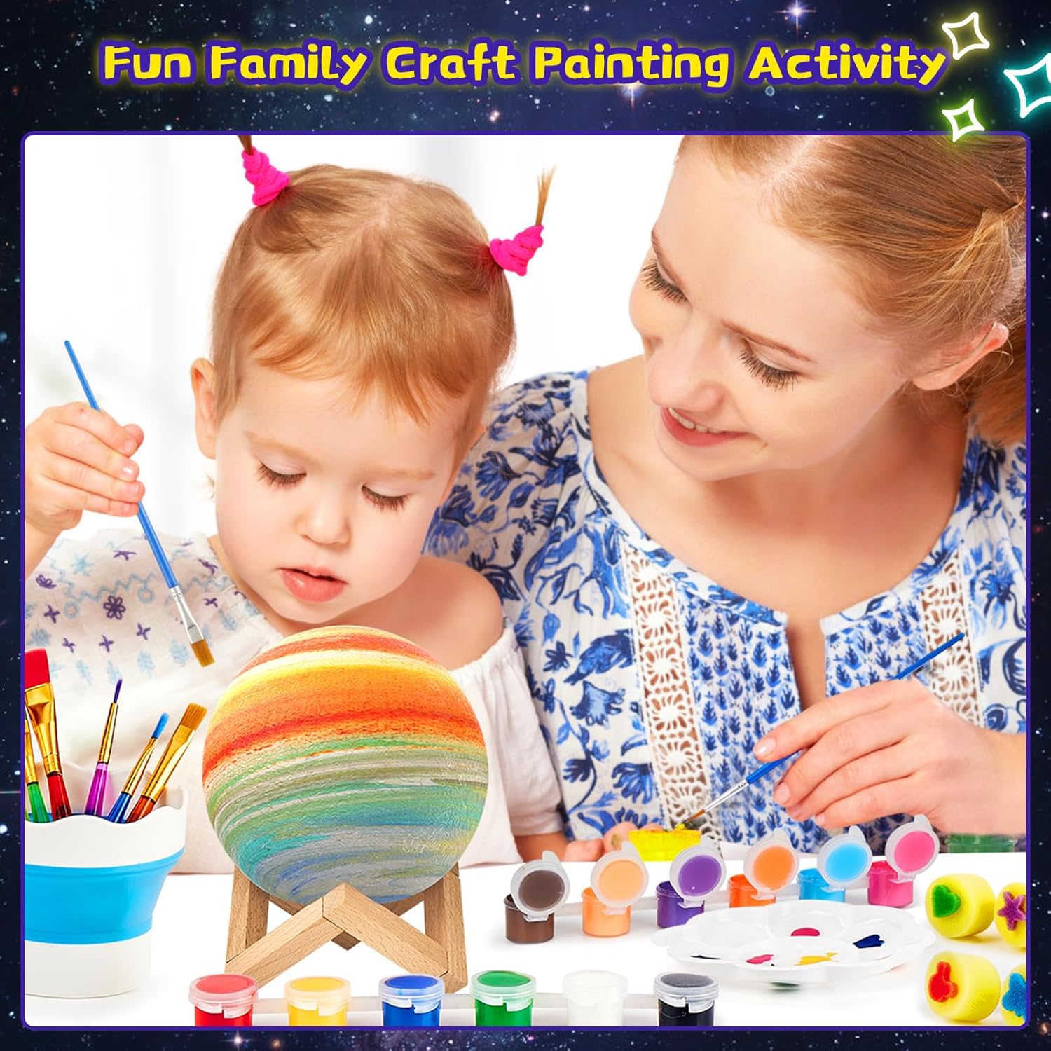 Kit de lámpara de luna para pintar tu propia luna, suministros de arte, kit de manualidades para niños de 9 a 12 años, artes y manualidades para