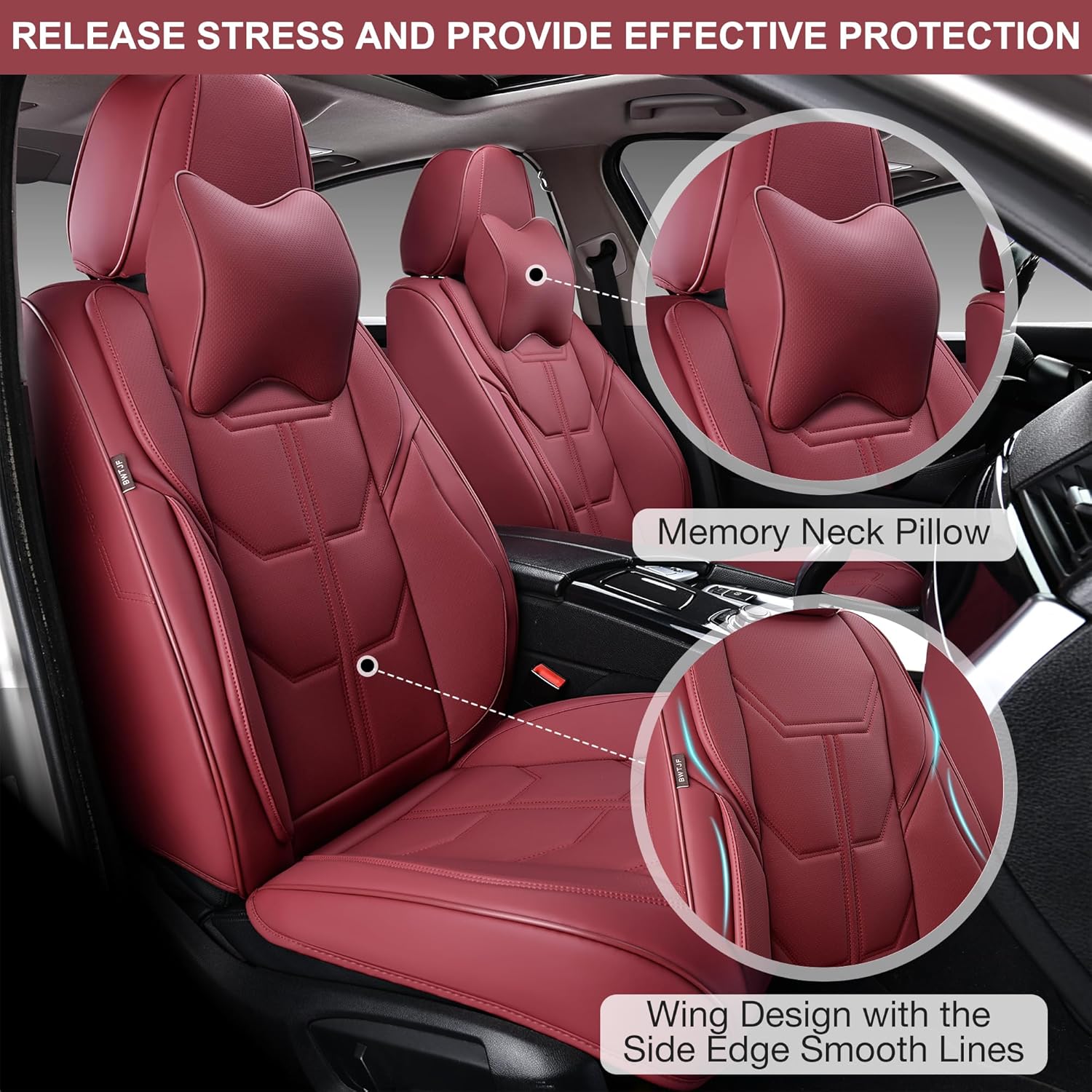 Fundas de asiento delantero, fundas universales de asiento para automóviles, 2 piezas, protectores de asiento de automóvil de cuero sintético