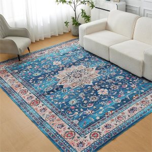 INGEROOM Alfombra vintage lavable a máquina para dormitorio, sala de estar, 5 x 7, alfombra bohemia suave y lavable a máquina para dormitorio, sala INGEROOM Alfombra vintage lavable a máquina para dormitorio, sala de estar, 5 x 7, alfombra bohemia suave y lavable a máquina para dormitorio, sala