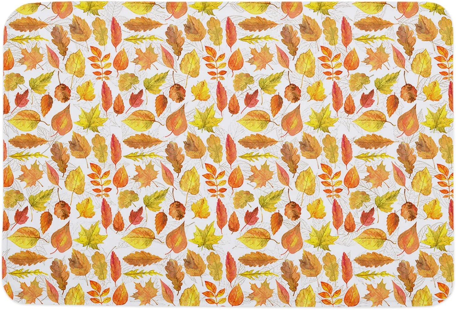 Autumn Bathroom Rug Maple Leaf Autumn Bathroom Mat Sponge Doormat, Leaves Vintage Style Water Non-Slip Washable Durable Foam Mat Rug for Bathroom