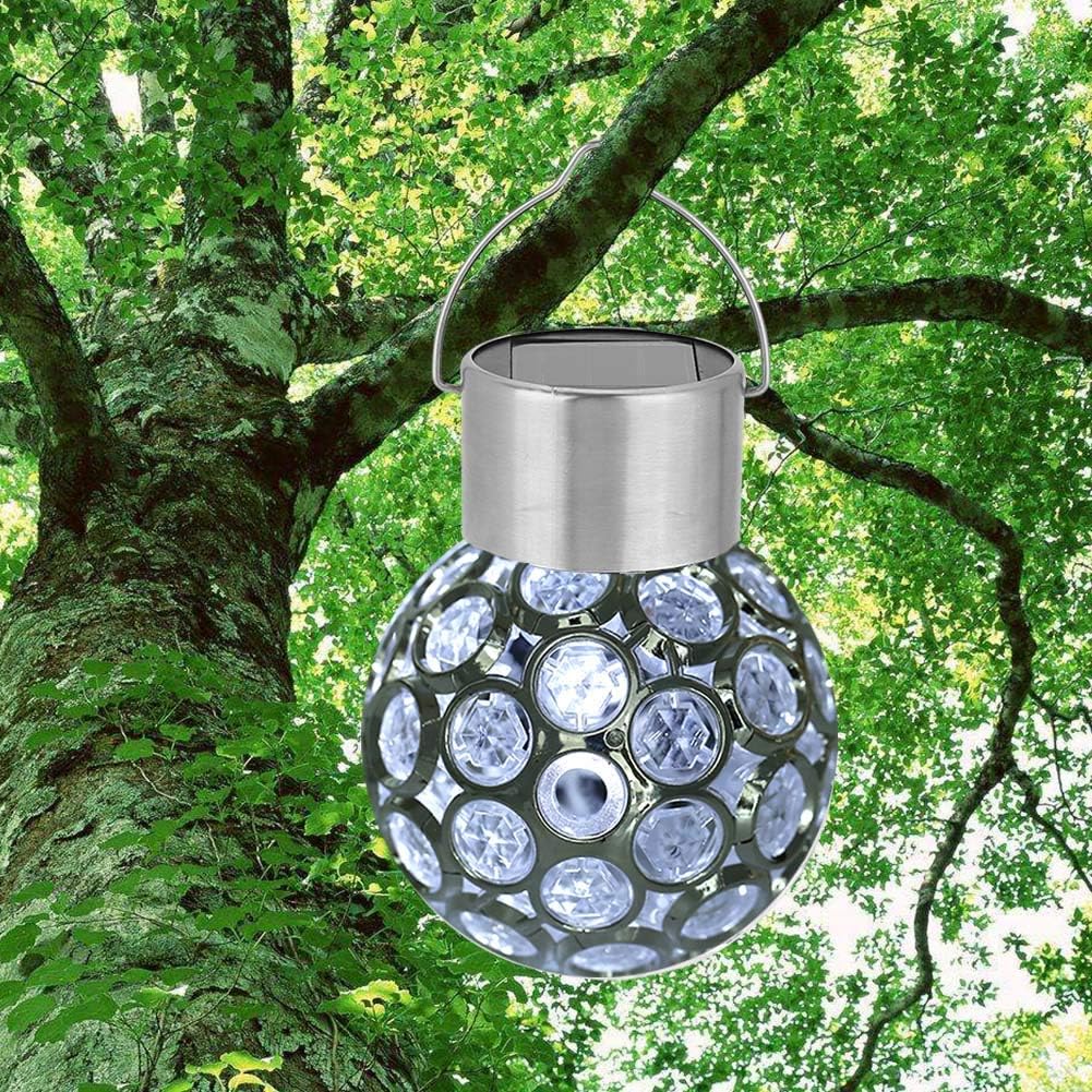 GOTOTOP Luces solares decorativas para jardín, luz colgante que cambia de color automático, luces LED para exteriores, luces de estaca, luces de