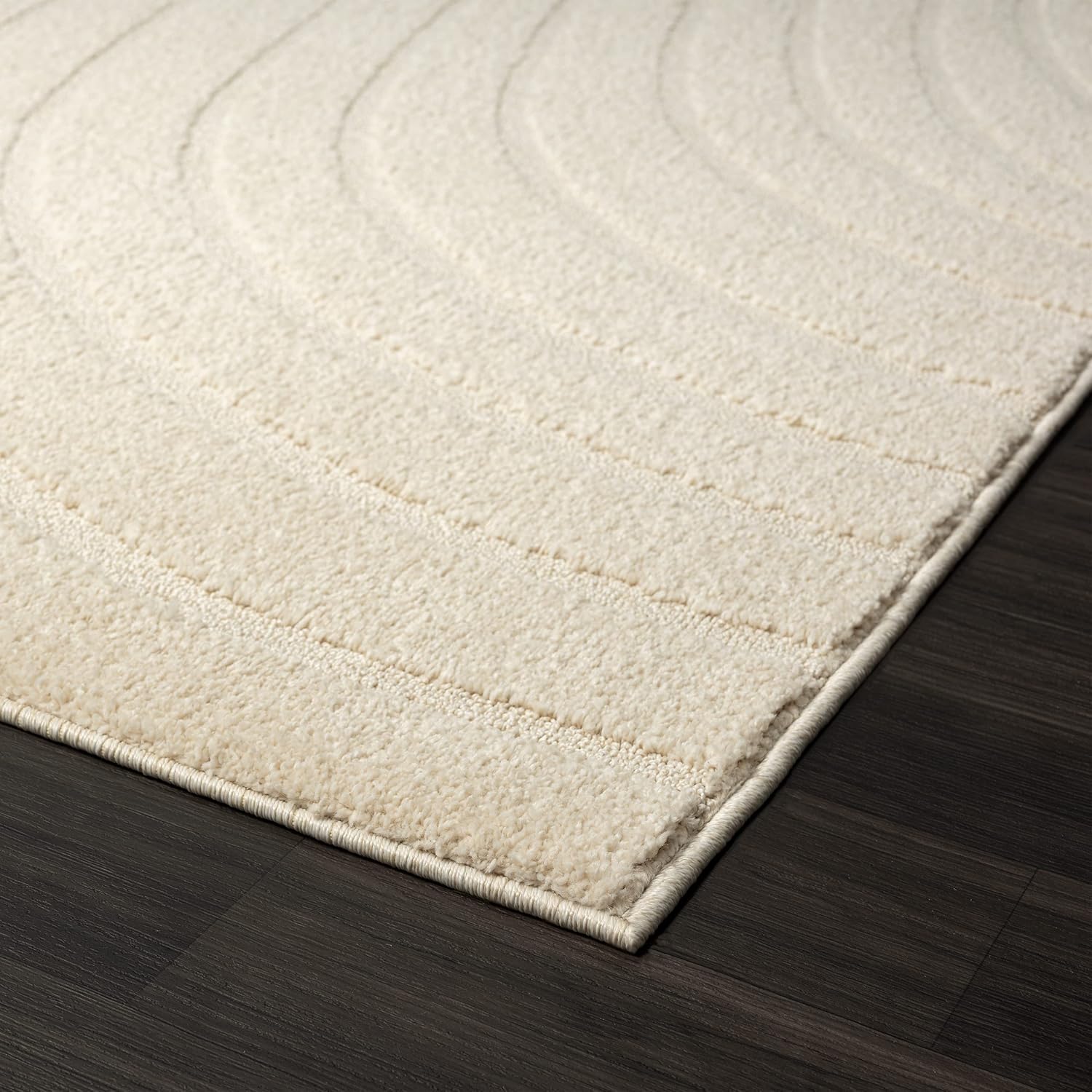 LUXE WEAVERS Alfombra moderna geométrica ondulada crema 2×8