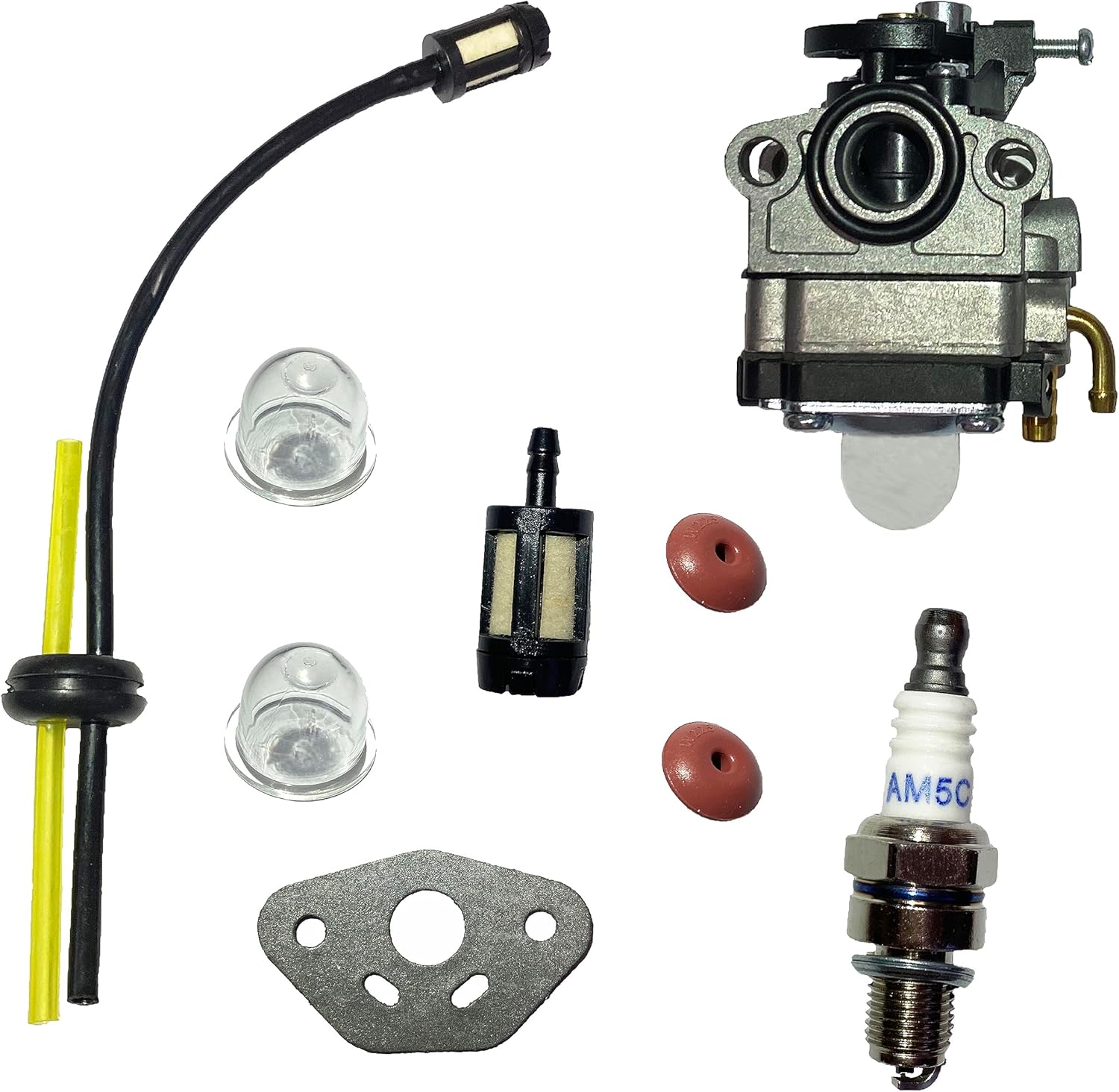 Kit de carburador para cortacésped Ryobi 4 Cycle S430 WeedEater Reemplazar 20016-81020 20016-81021 con kit de línea de combustible