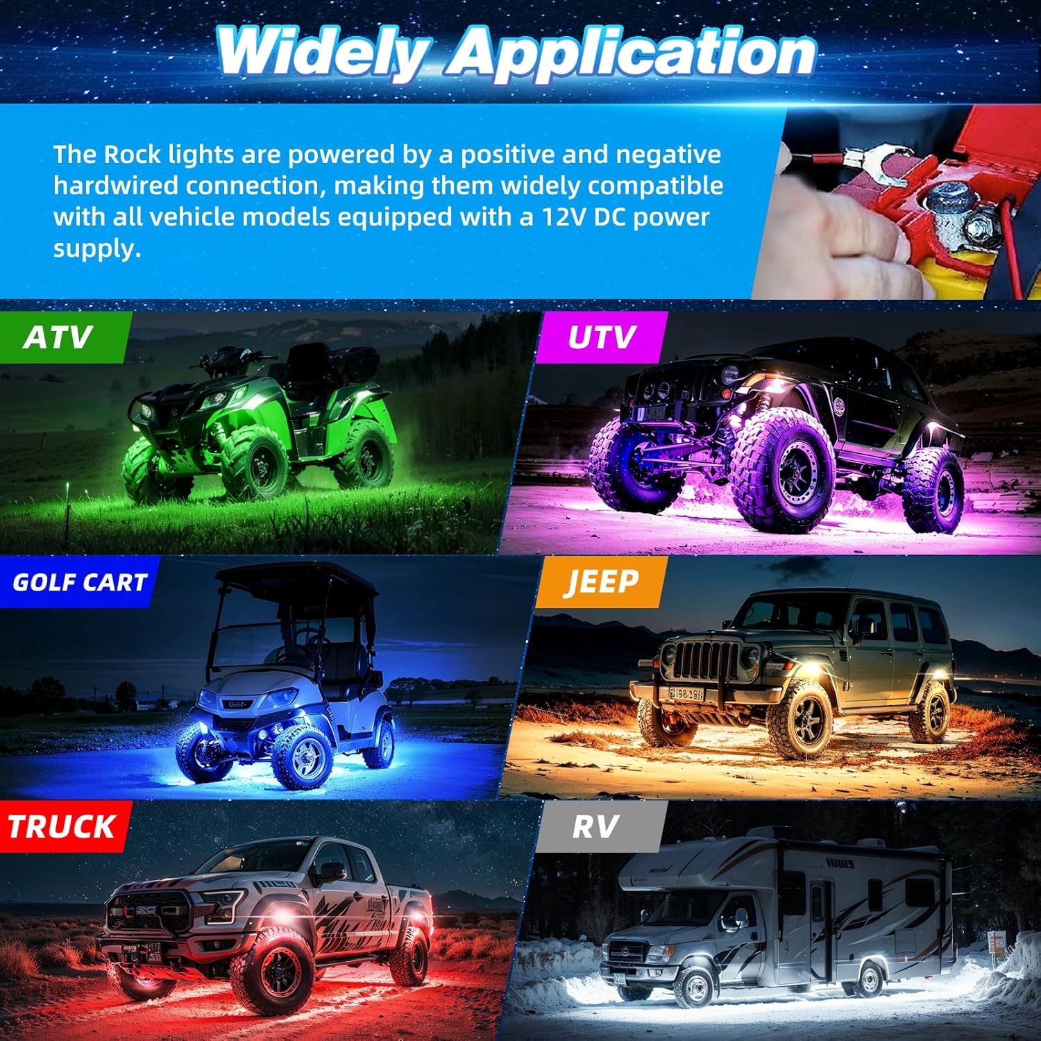 10 cápsulas RGB de aleación LED Rock Lights para carrito de golf, autos, Jeep, UTV, SUV, ATV RZR Whell Well impermeable, a prueba de óxido, a prueba
