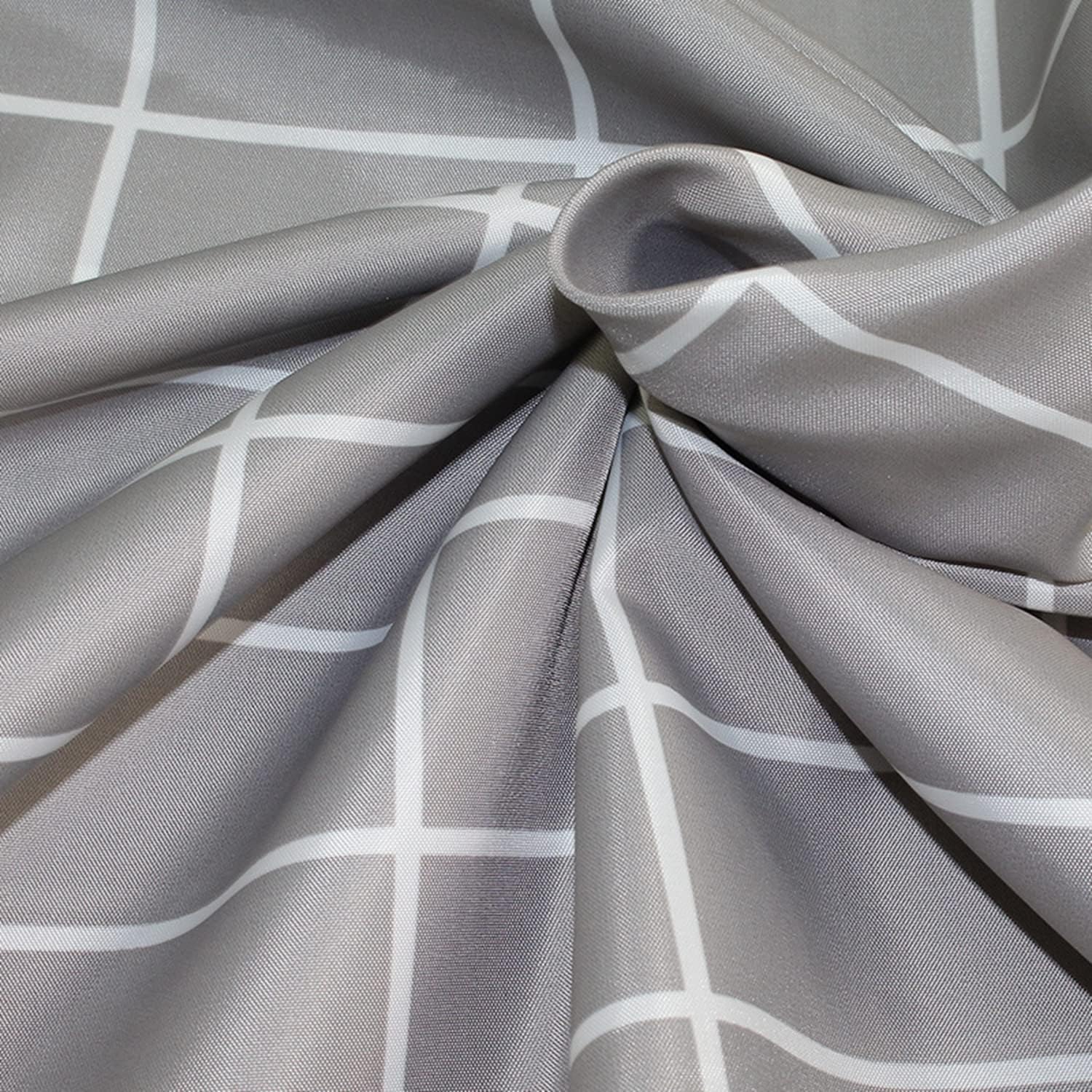 Cortinas de ducha para baño, de tela de poliéster, con peso, impermeable, lavable, color gris, juego de cortinas de ducha con ojales y 12 ganchos,