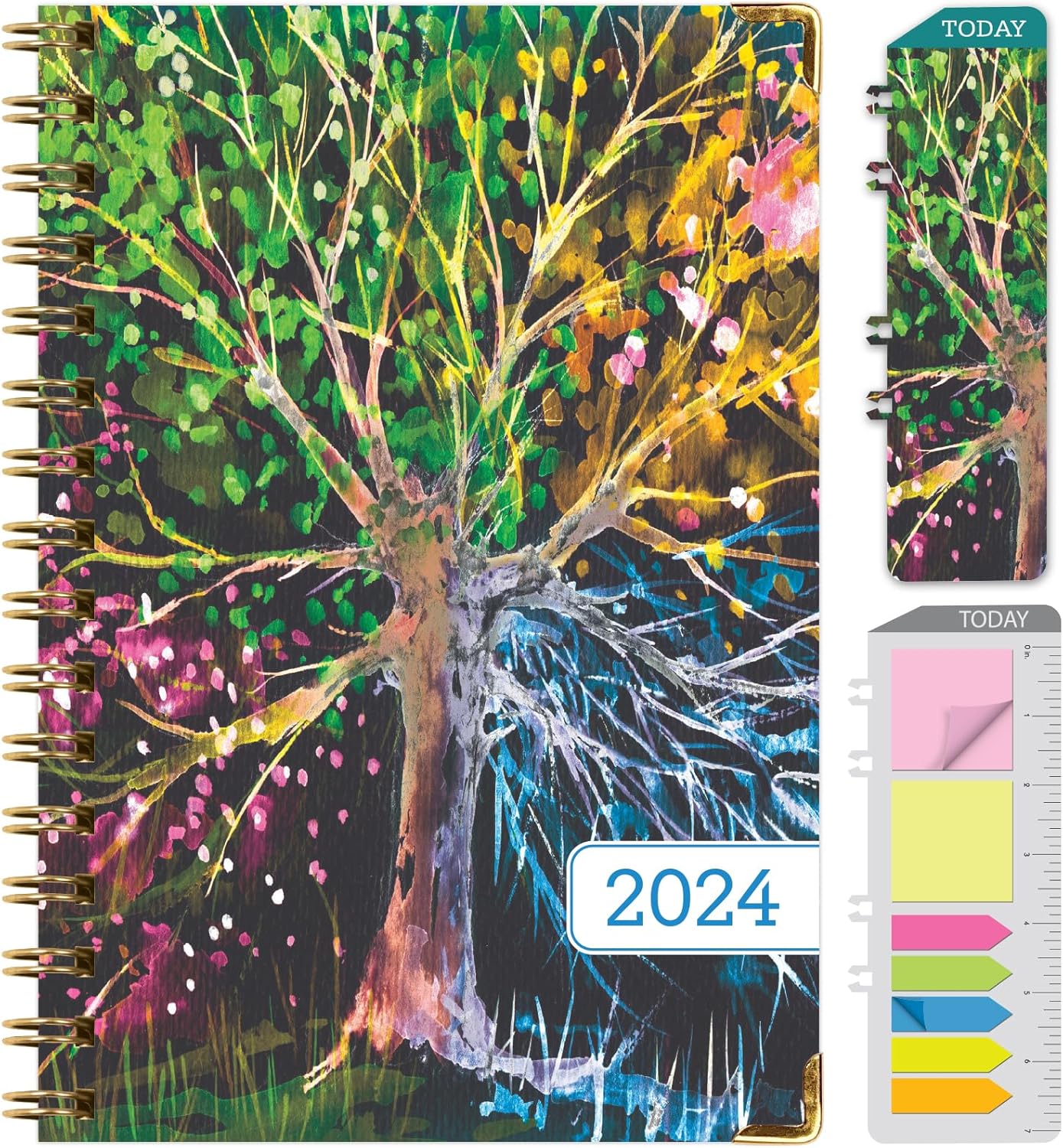 Global Printed Products Agenda 2024 de tapa dura (noviembre de 2023 a diciembre de 2024) agenda diaria, semanal, mensual, diaria, marcapáginas,