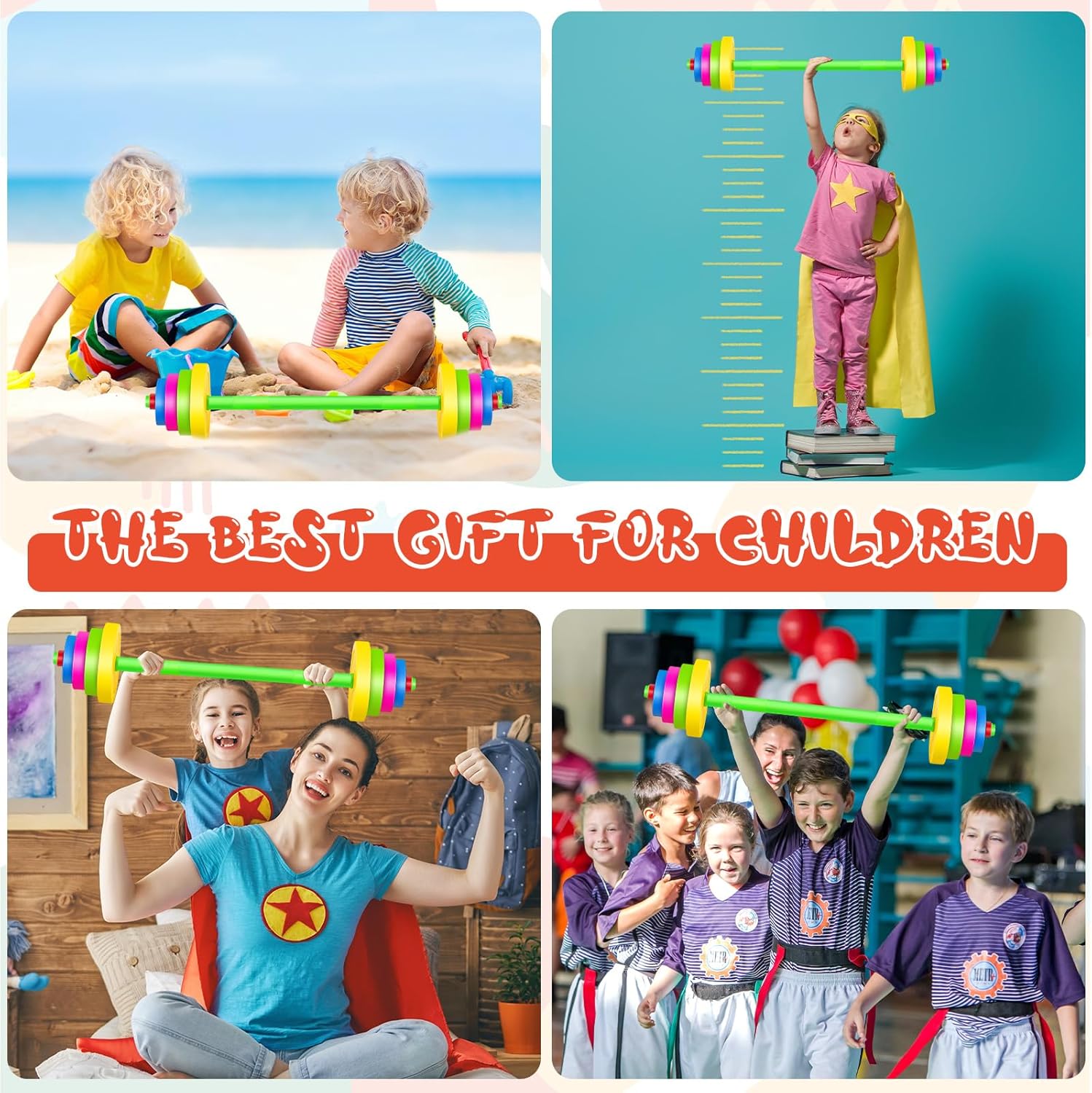 Juego de 2 mancuernas para niños, equipo de entrenamiento colorido, pesas de plástico para niños, principiantes, ejercicio, gimnasio, fitness,