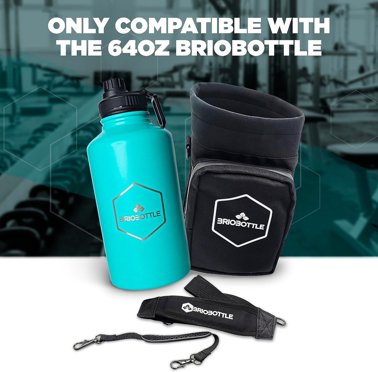 Correa para botella de agua – Bolsa de transporte para BrioBottle  de 64 oz – Correa de mano desmontable – Accesorios deportivos para senderismo,