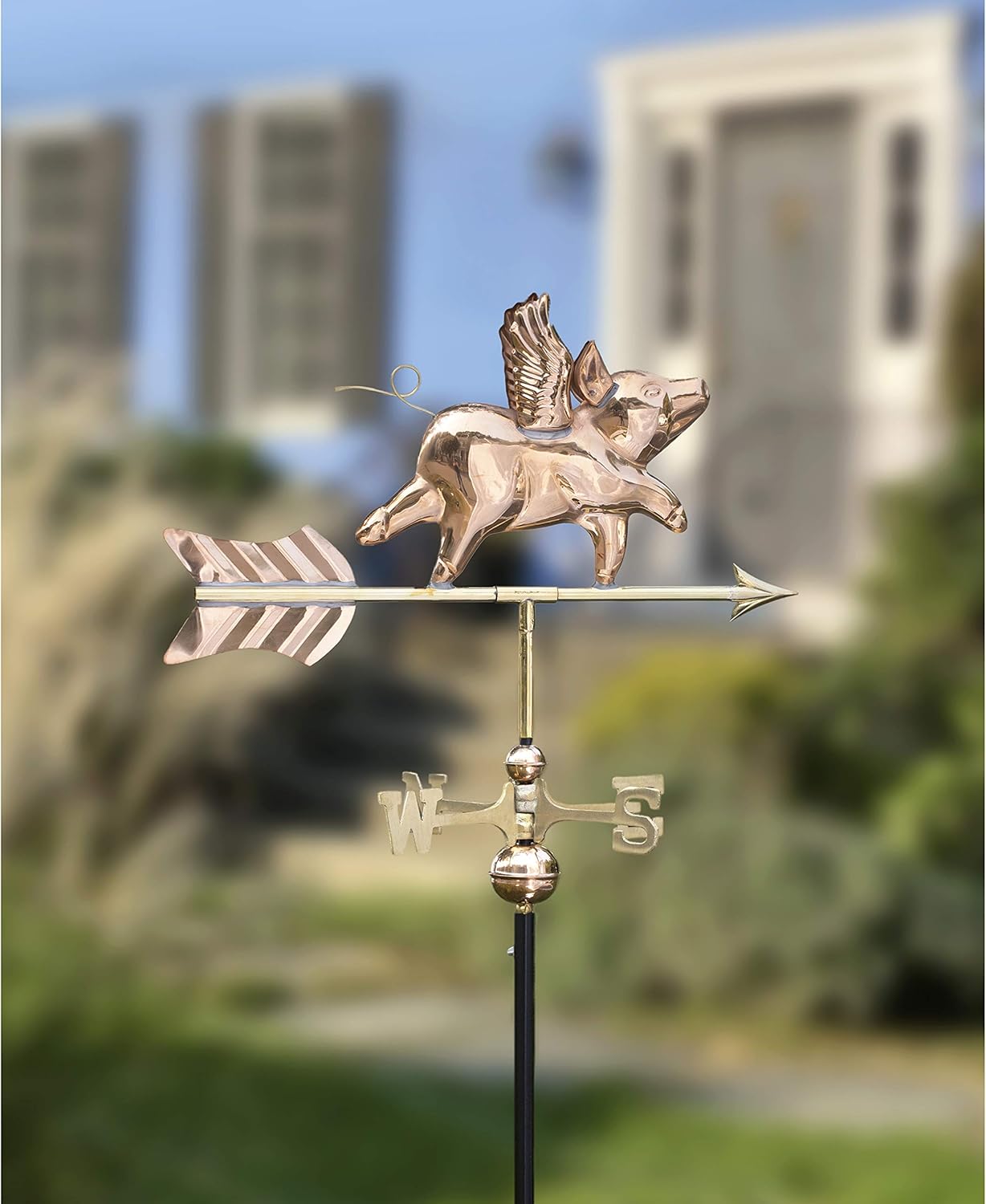 Good Directions 8840PG Flying Pig – Veleta para jardín, cobre pulido con poste de jardín