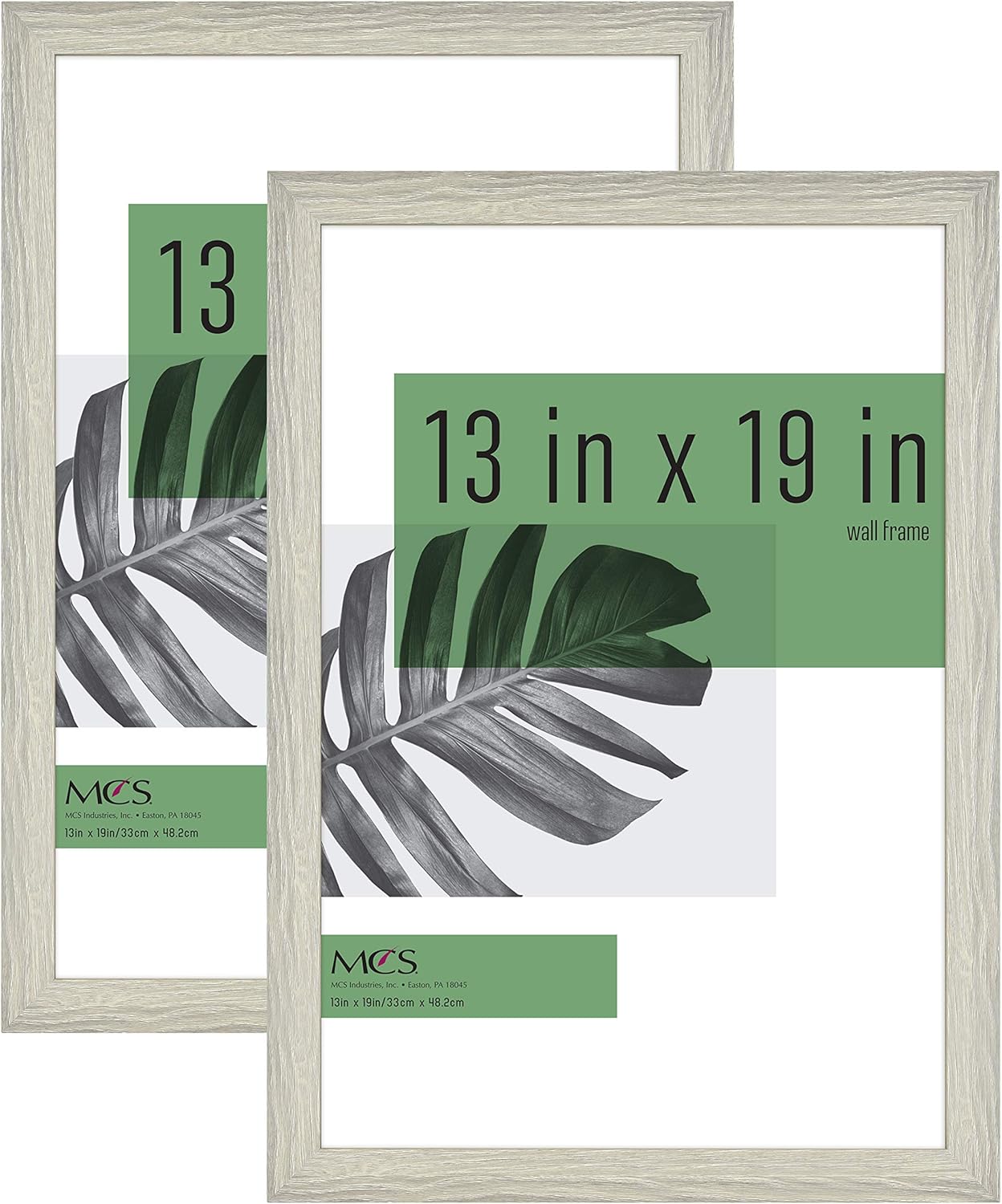 MCS Industries Studio Gallery – Marcos con textura de madera color gris de 13 x 19pulgadas  33.02 x 48.26 cm., 2 unidades