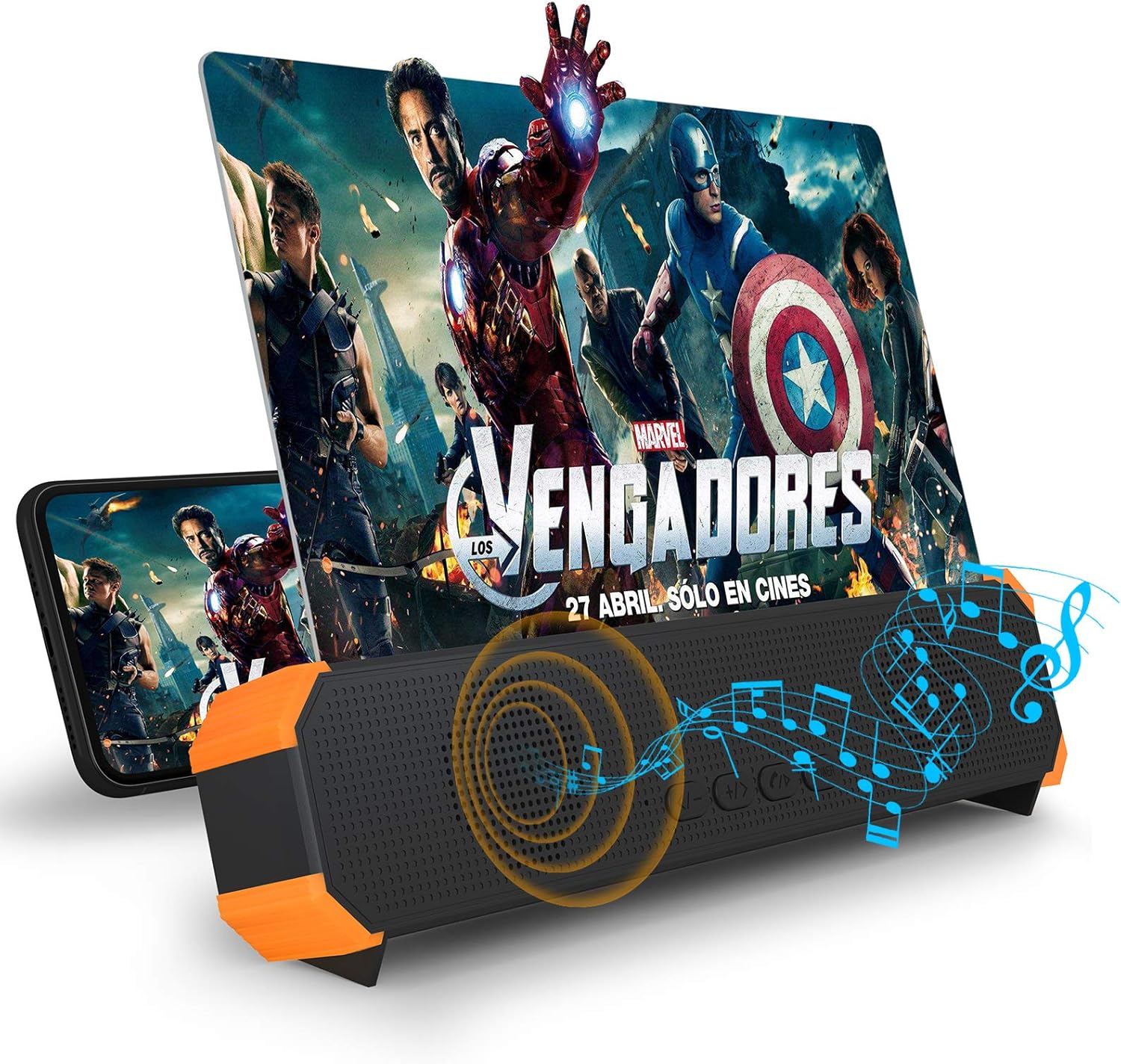 Lupa de pantalla de 18 pulgadas para teléfono inteligente  Pantalla de proyector de lupa 3D para teléfono móvil para películas, videos y juegos
