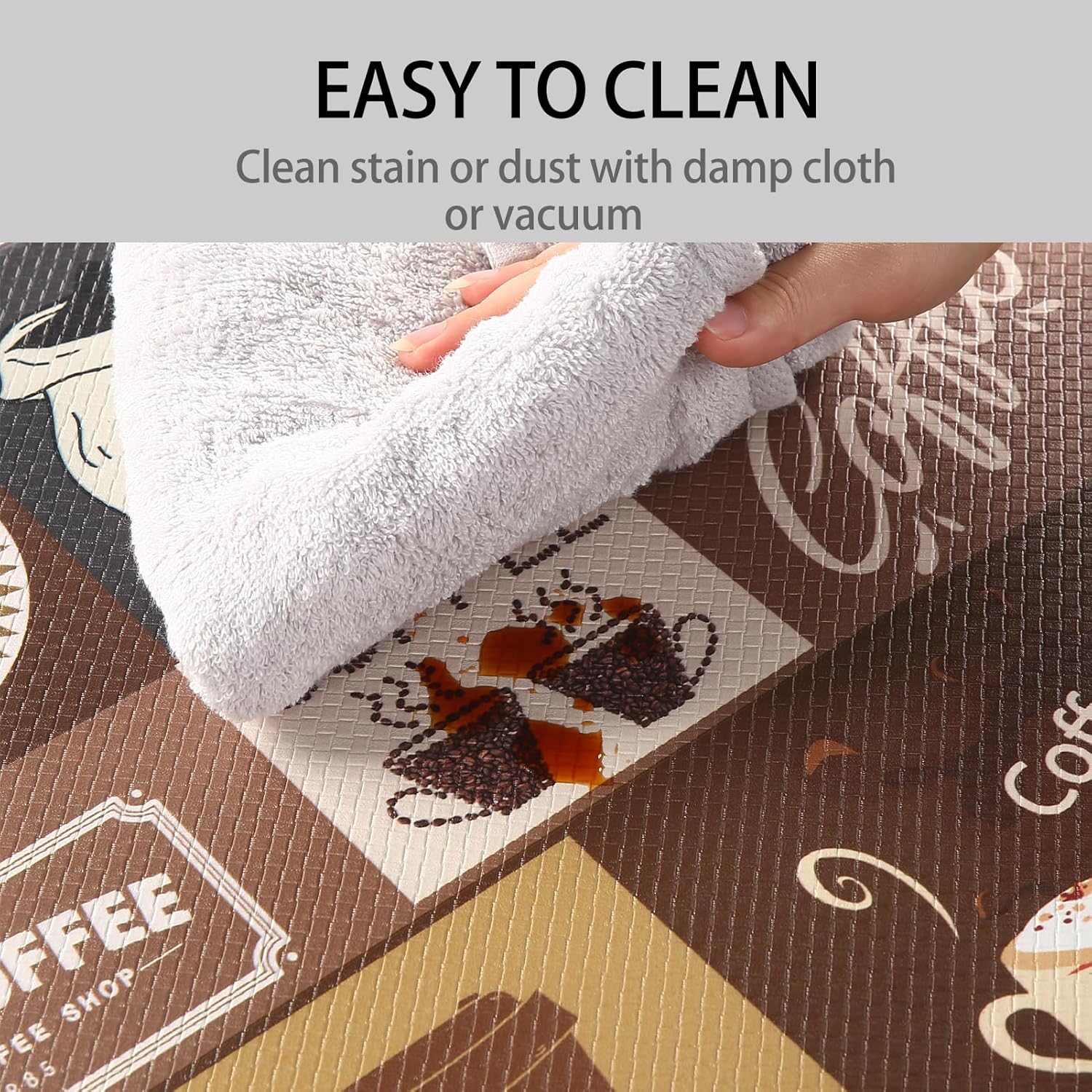 HOMELEPHANT Juego de 2 tapetes de cocina con temática de café, impermeables, antideslizantes, resistentes y cómodos para cocina, suelo, oficina,
