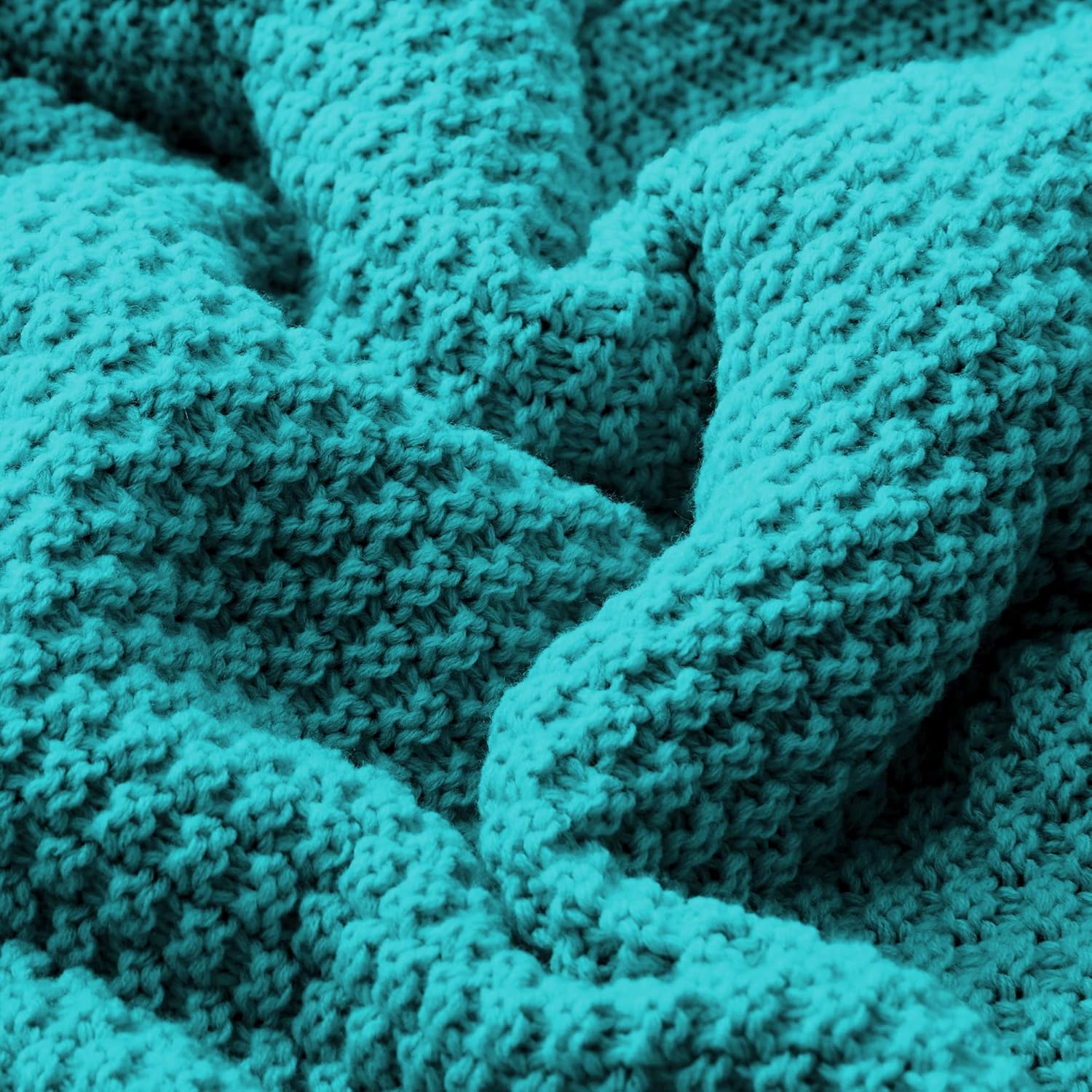 Dreamhood Manta de punto para sofá o sillón, manta azul lago para verano, manta tejida suave y ligera para todas las estaciones, 50 x 60 pulgadas
