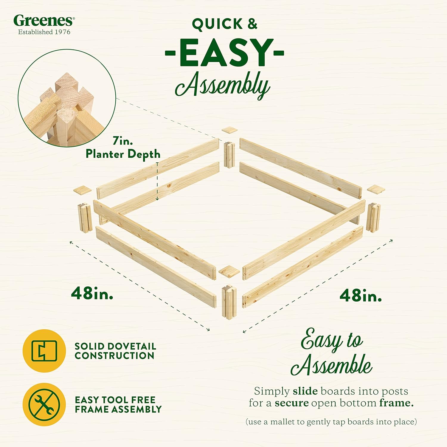 Greenes Fence – Bancal de madera de pino para jardín