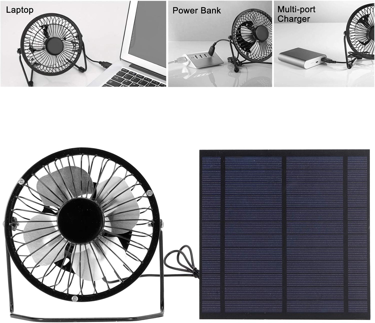 Natudeco Ventilador solar para casa de mascotas de 5 W, mini panel solar, energía solar, ventilador portátil de invernadero, ventilador solar