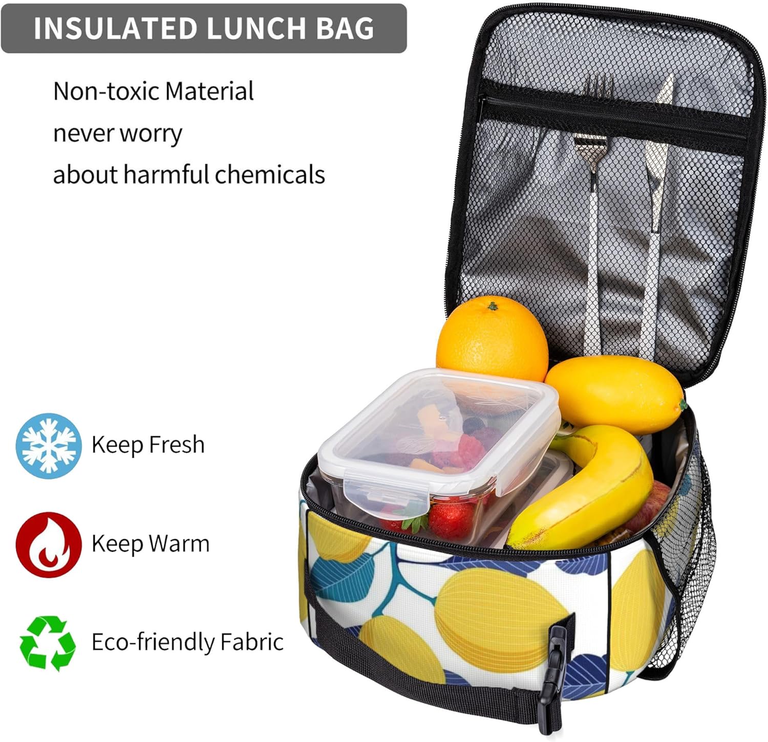 Loncheras aisladas reutilizables para mujeres y hombres, bolsas de almuerzo portátiles de gran capacidad para el trabajo, picnics y viajes aislados