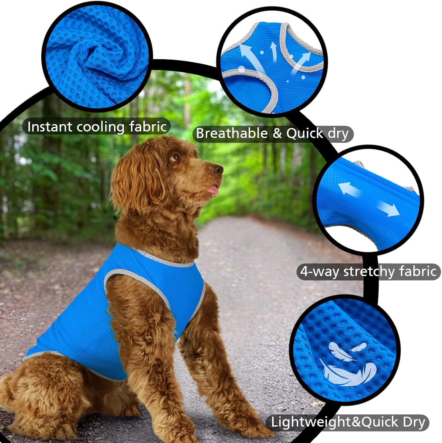 UNIPUP Paquete de 2 camisas para perros de secado rápido, ropa de malla ligera transpirable para perros medianos y niños, camisetas para fanáticos