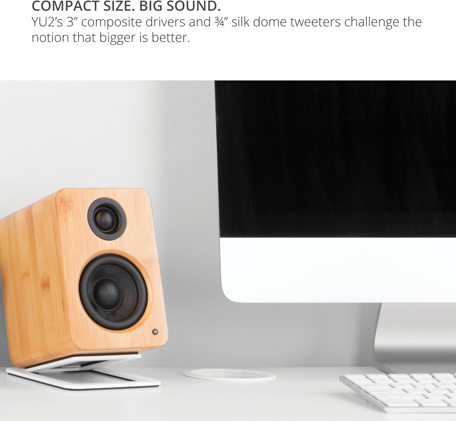 Kanto YU2 Altavoces de escritorio para juegos de PC  Controladores compuestos de 3 pulgadas  Tweeter de cúpula de seda de 34 pulgadas  Amplificador
