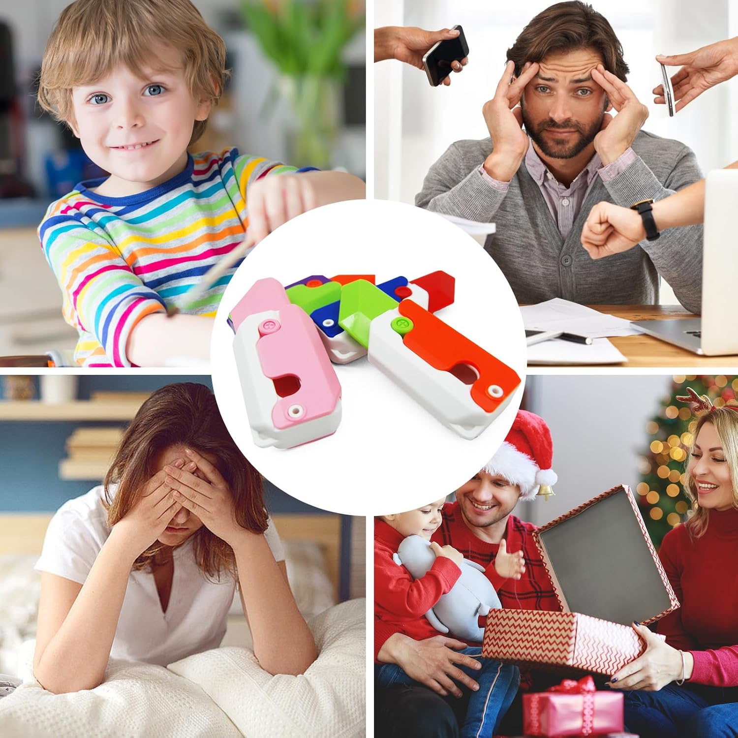 Juguete para ansiedad con cuchillo de gravedad impreso en 3D, divertido juguete de plástico EDC zanahoria juguetes sensoriales para adultos, TDAH,