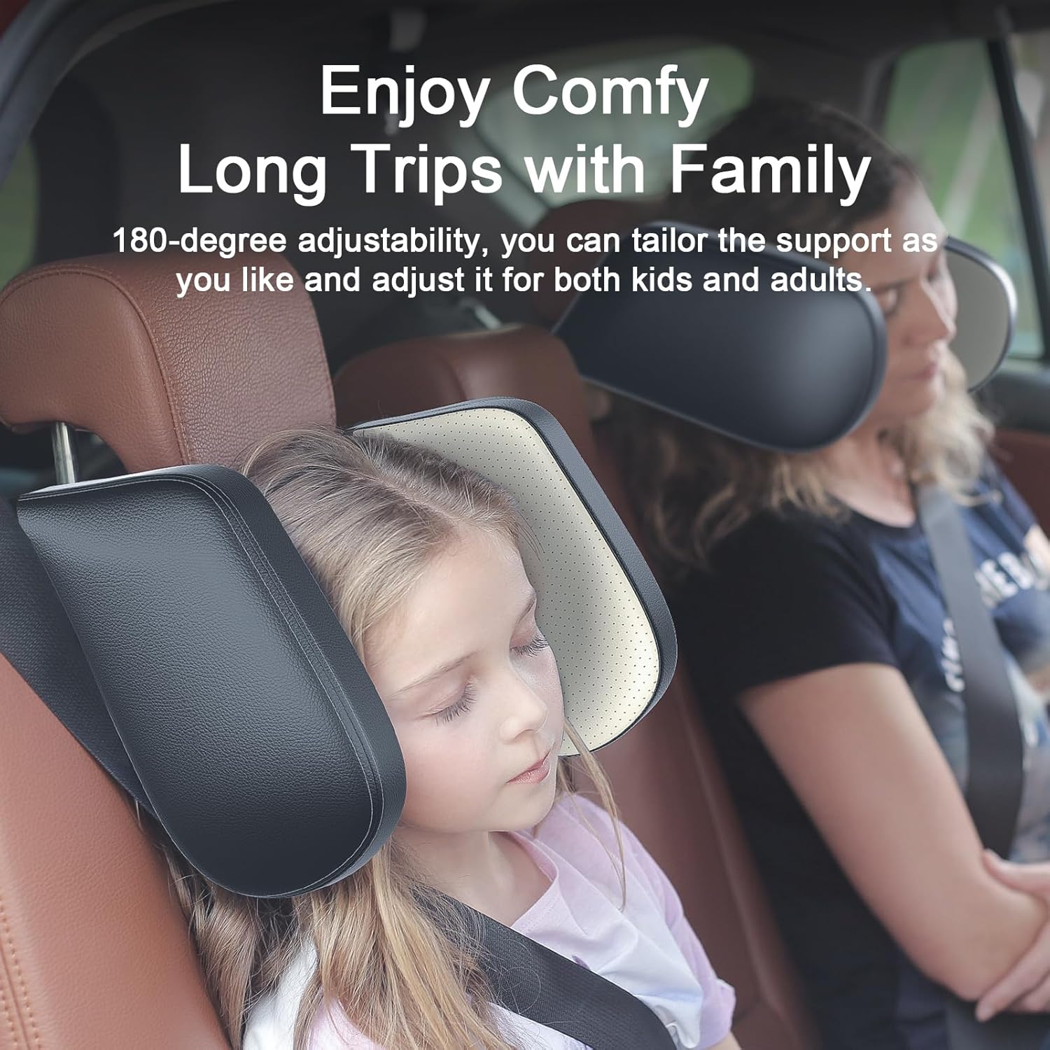 Canler Almohada para reposacabezas de automóvil 2023, cómoda y mejorada para viajes por carretera, soporte para la cabeza y el cuello para niños y