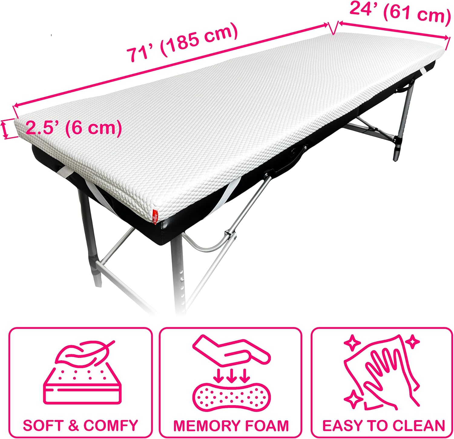 Colchón de cama de pestañas + funda de cama de pestañas (blanco)  Cómodo cubrecolchón con cuatro correas de esquina y parte inferior antideslizante