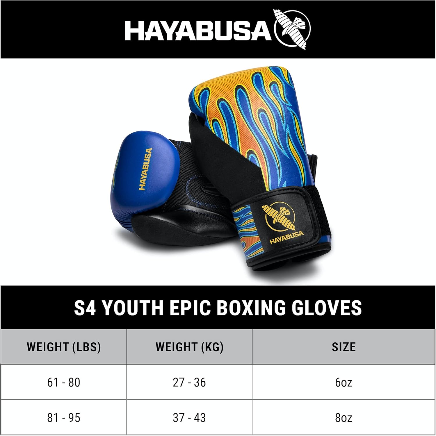 Hayabusa Guantes de boxeo épicos para niños y niñas S4