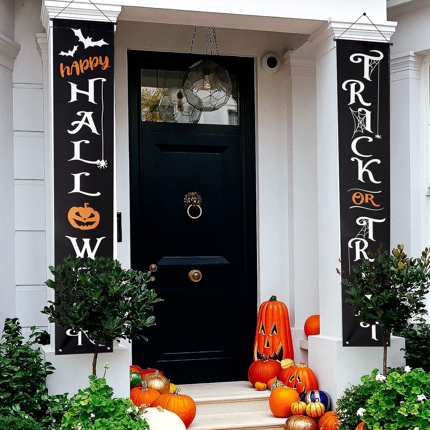 Decoraciones de Halloween al aire libre, carteles colgantes decorativos para puerta delantera, porche, patio, decoración de pared interior del