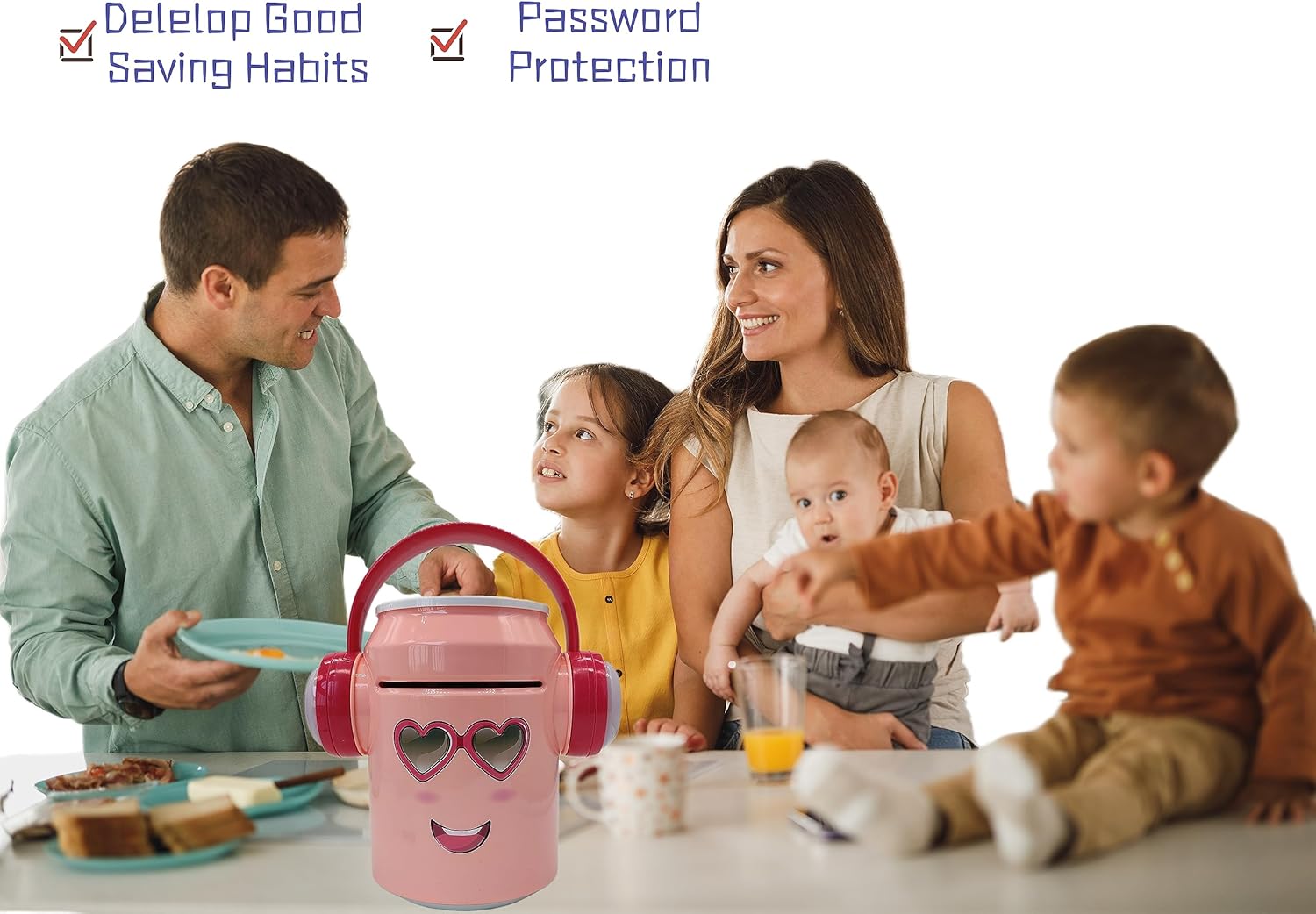 Banco de cajero automático para niños,Alcancía electrónica de música rosa para niñas,Banco seguro para niños grandes