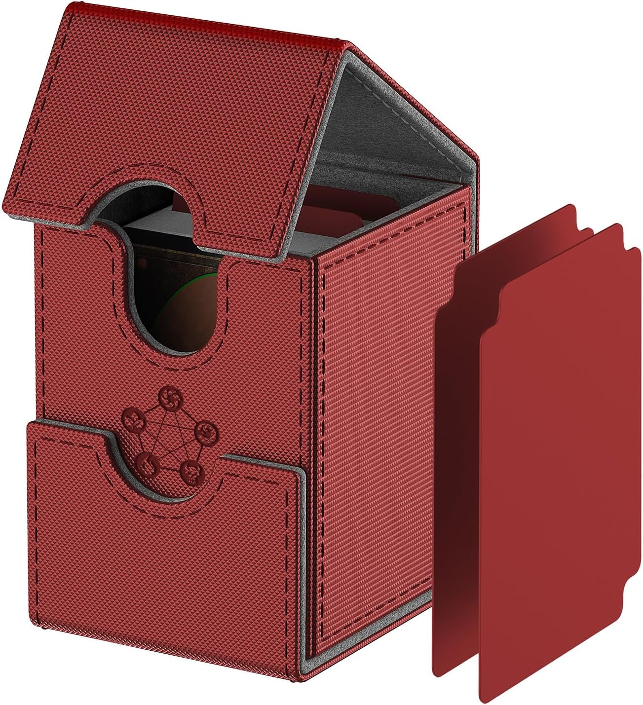 Caja de cubierta compatible con tarjetas MTG, funda para tarjetas coleccionables con 2 divisores por soporte, tamaño grande para más de 100 tarjetas