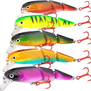 XBLACK Fishing Lures Set Minnow Crankbaits Pencil Jointed Popper VIB Lures Fishing Lures Kit 5PCS for Bass Trout in Saltwater and Freshwater, XBLACK XBLACK Fishing Lures Set Minnow Crankbaits Pencil Jointed Popper VIB Lures Fishing Lures Kit 5PCS for Bass Trout in Saltwater and Freshwater, XBLACK